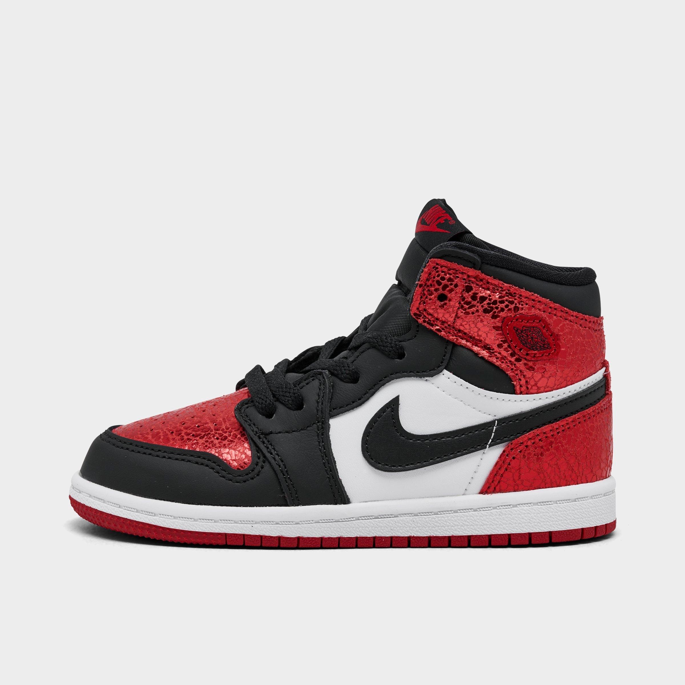 Jordan Kids Toddler Air Retro 1 High OG Casual Shoes in Varsity Red/Black-Wh Size: 4.0