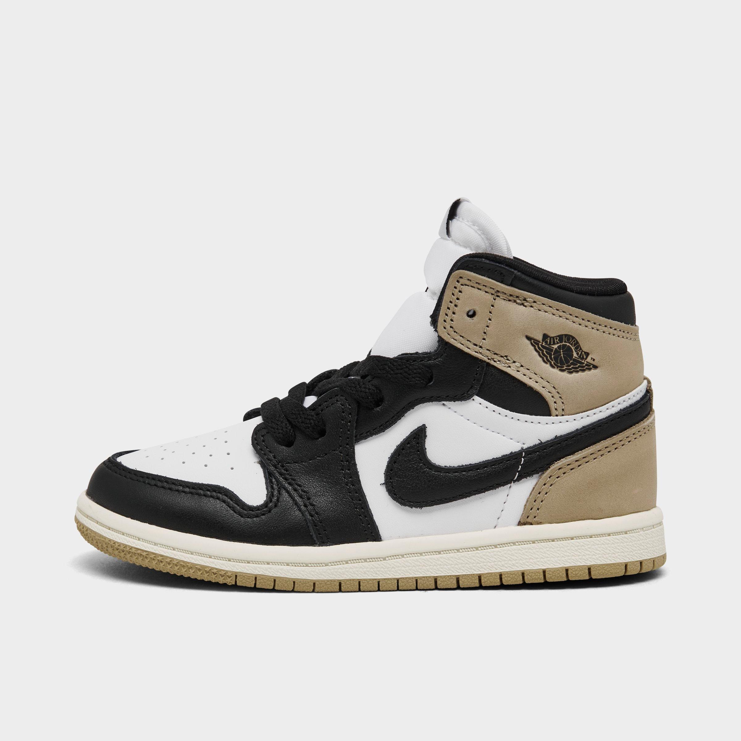 Nike Babies' Jordan Kids' Toddler Air Retro 1 High Og Casual Shoes In Black/white/sail/legend Medium Brown