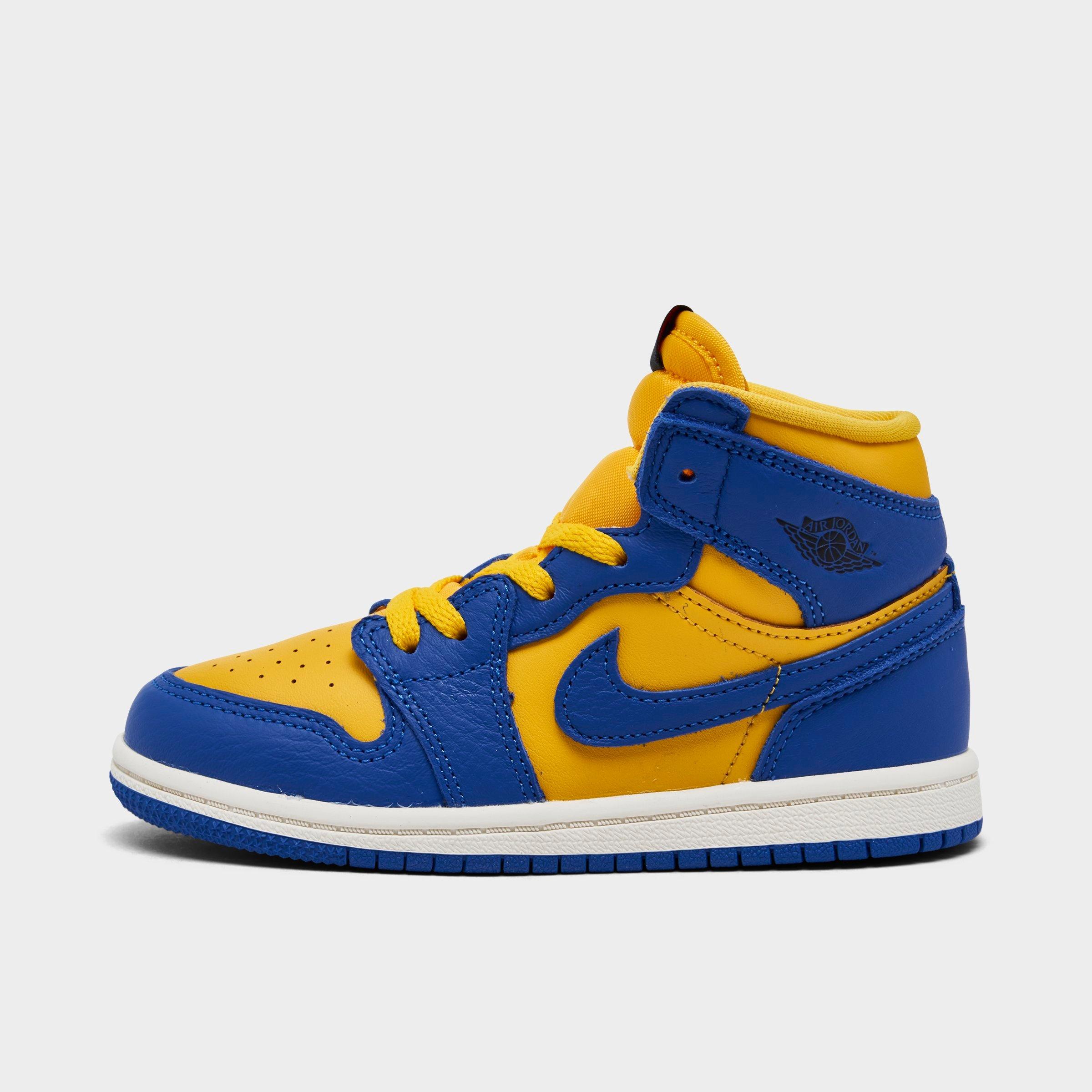 Nike Babies' Kids' Toddler Air Jordan Retro 1 High Og Casual Shoes In Varsity Maize/game Royal/sail