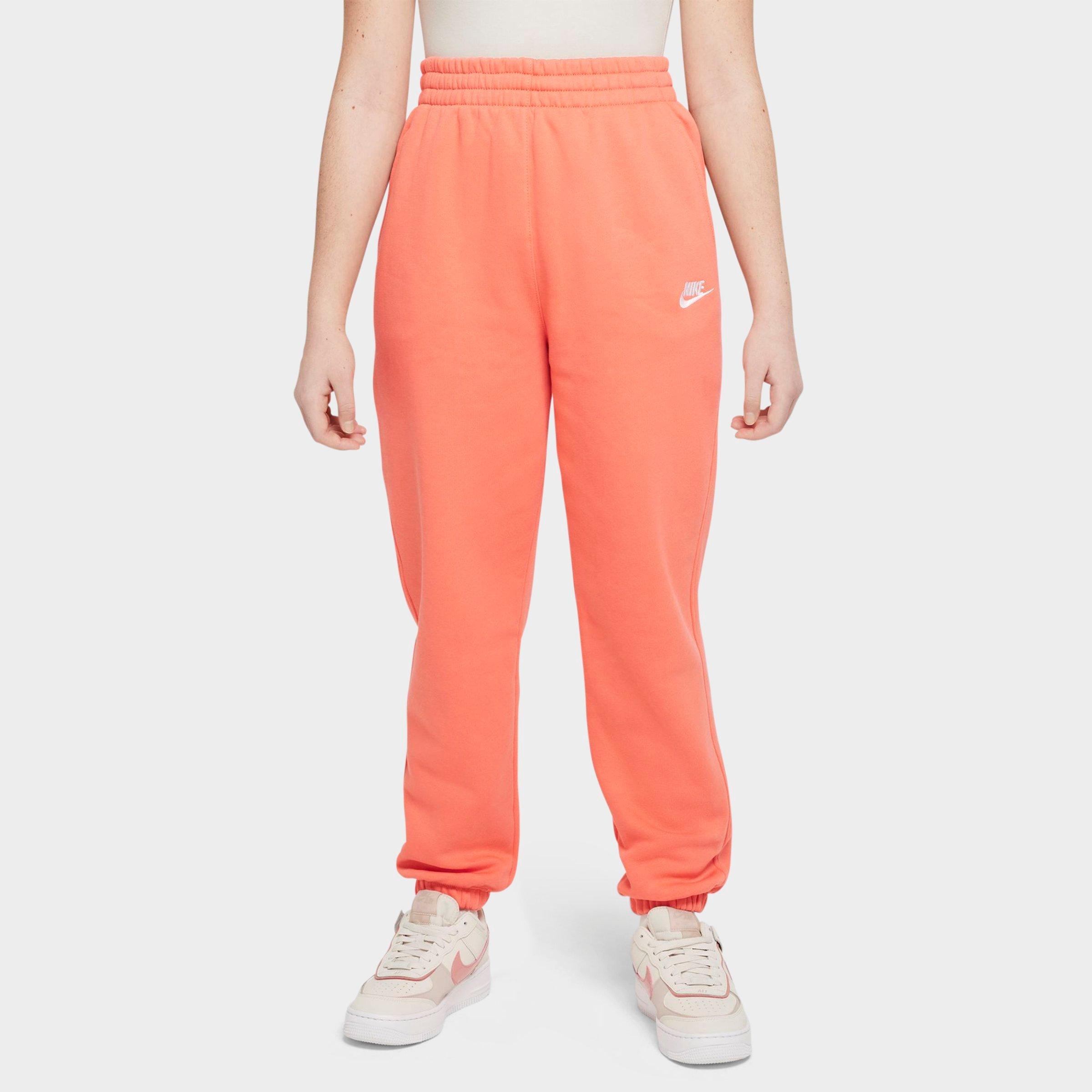 Nike Big Kids Sportswear Club Fleece Loose Jogger Pants in Magic Ember/Magic Ember/White Size: XS