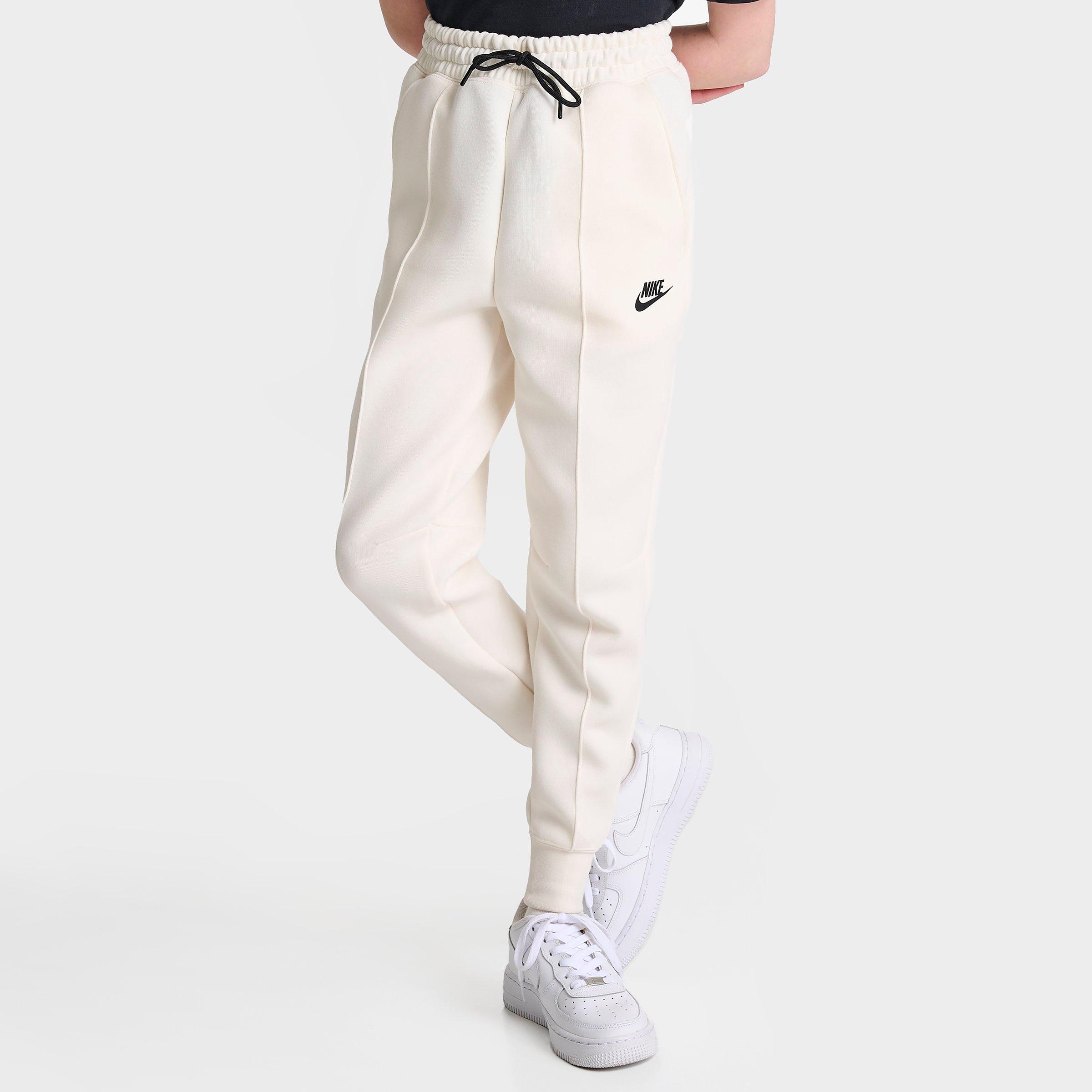 Shop Nike Girls' Sportswear Tech Fleece Jogger Pants In Pale Ivory/black/black