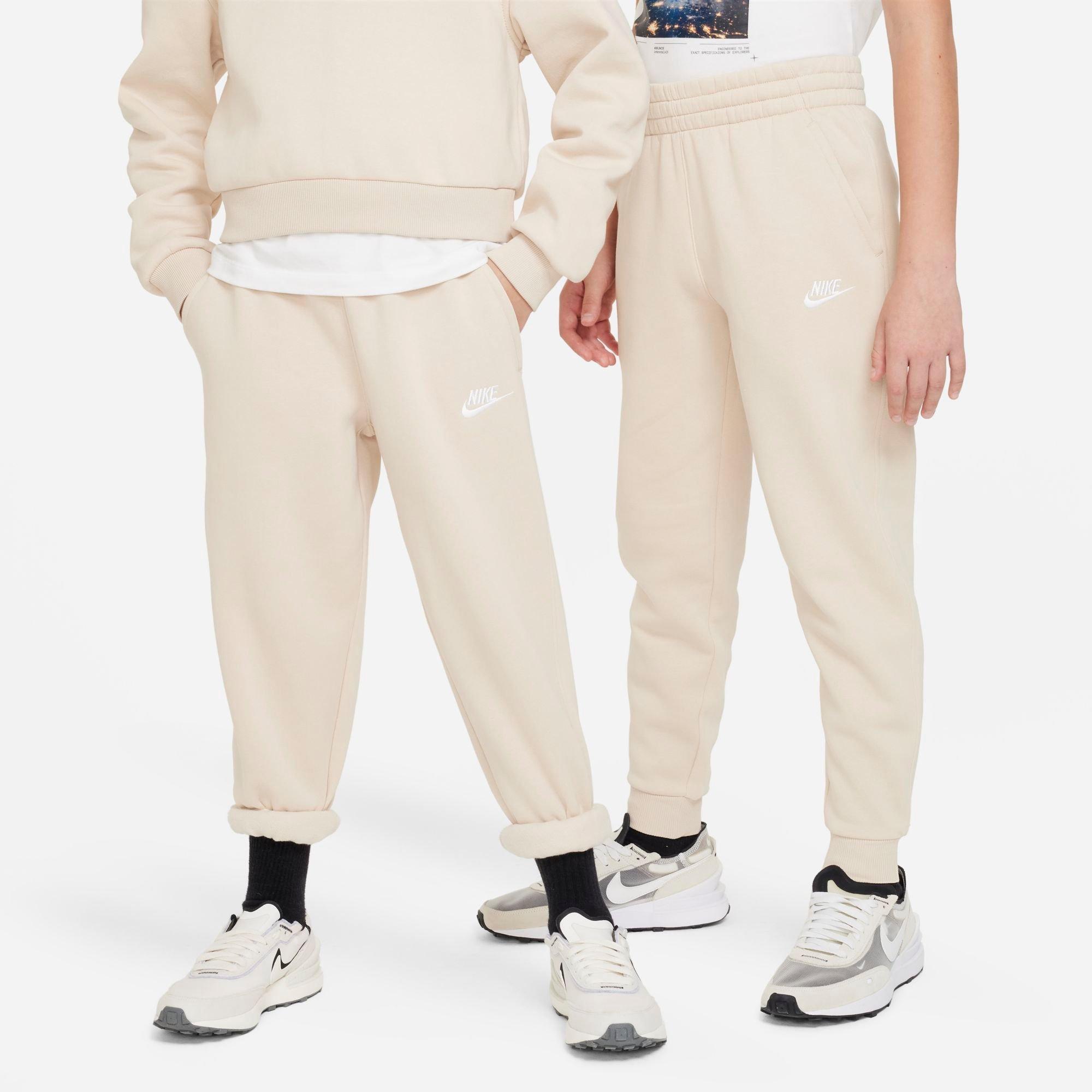 Nike Kids Sportswear Club Fleece Jogger Pants in Sanddrift/White Size: XS