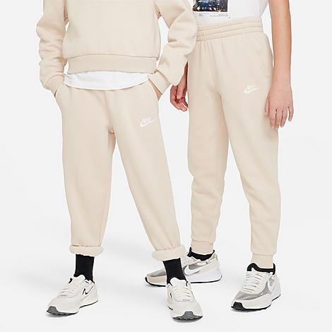 Shop Nike Kids' Sportswear Club Fleece Jogger Pants In Sanddrift/white
