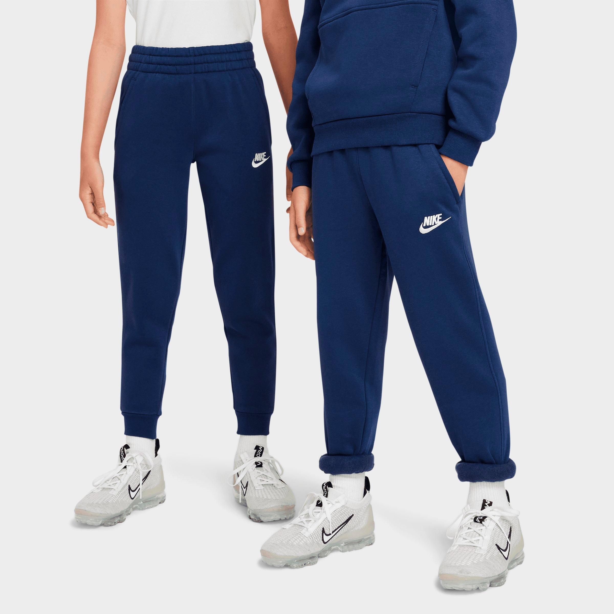 Nike Big Kids Sportswear Club Fleece Jogger Pants in Midnight Navy/White Size: Large
