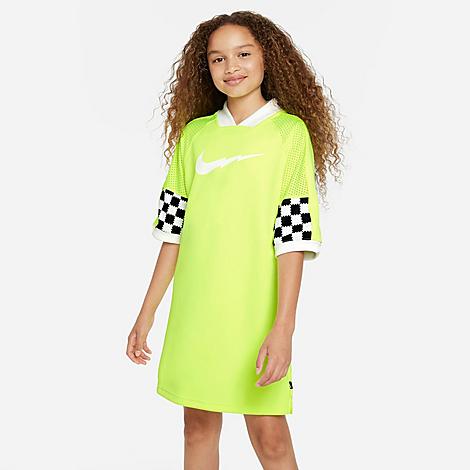 Shop Nike Kids' Dri-fit Soccer Jersey Tunic In Volt/volt/white