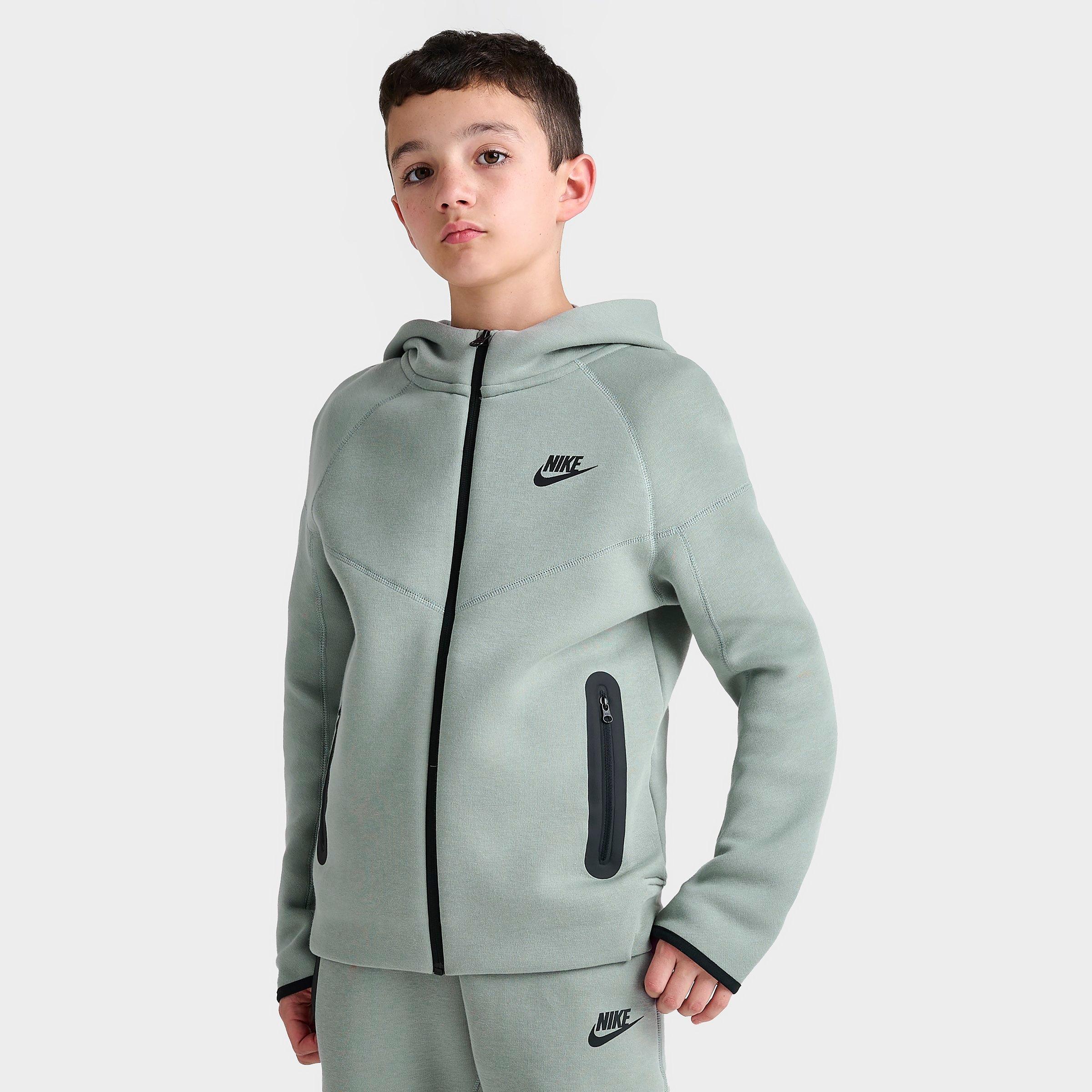 Nike Kids' Boys Nsw Tech Fleece Full-zip Hoodie In Mica Green/black/black