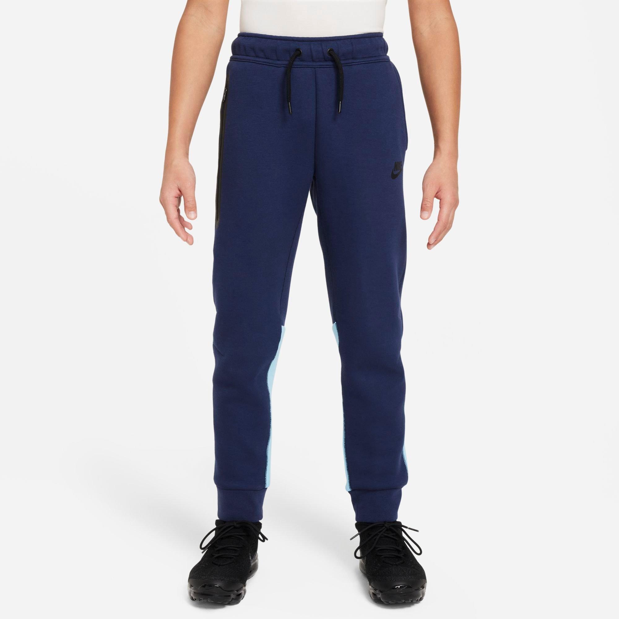 Shop Nike Boys' Sportswear Tech Fleece Jogger Pants In Midnight Navy/aquarius Blue/black/black