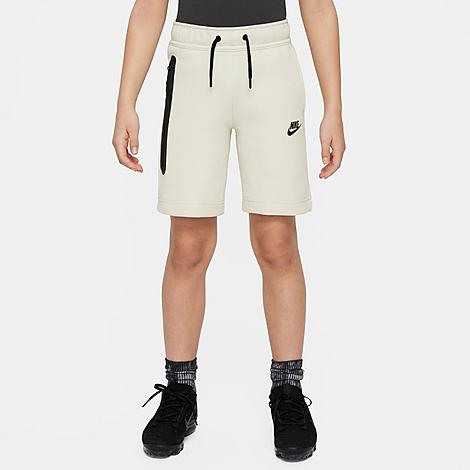 Shop Nike Boys' Tech Fleece Shorts In Sea Glass/black/black