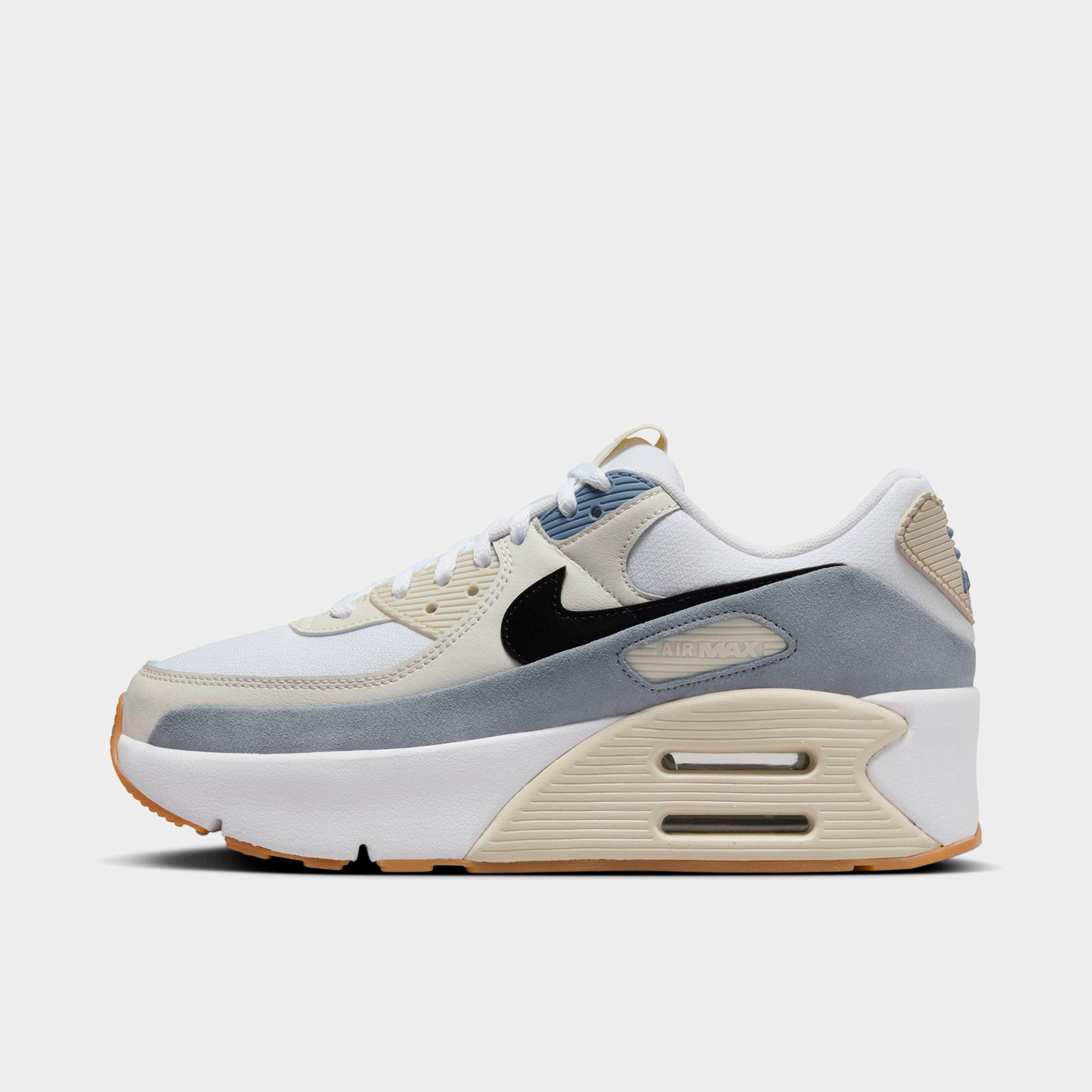 Nike Women's Air Max 90 LV8 Casual Shoes in White/Black/Ashen Slate Size: 5.0