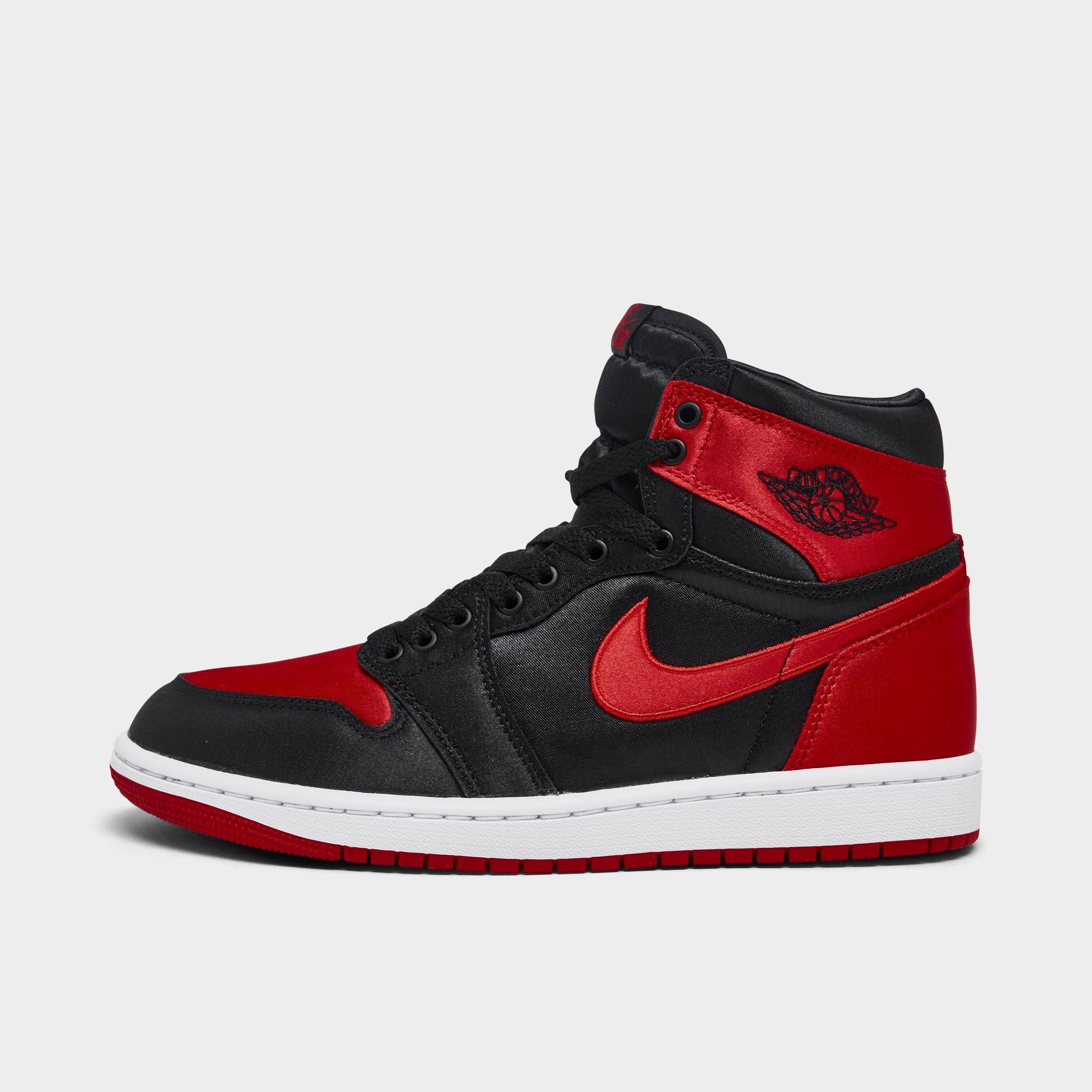 Women's Air Jordan 1 Retro High Og Casual Shoes In Black/university  Red/white