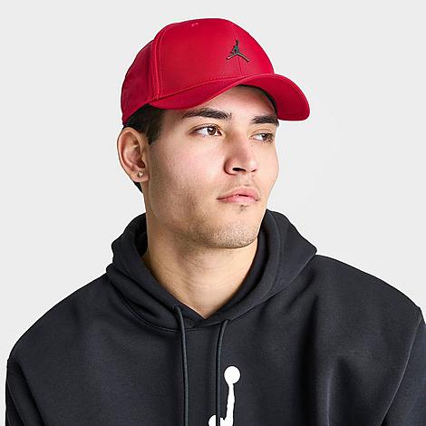 Nike Jordan Jumpman Rise Metal Logo Strapback Hat Size Medium/large Cotton/100% Nylon/polyester In Red