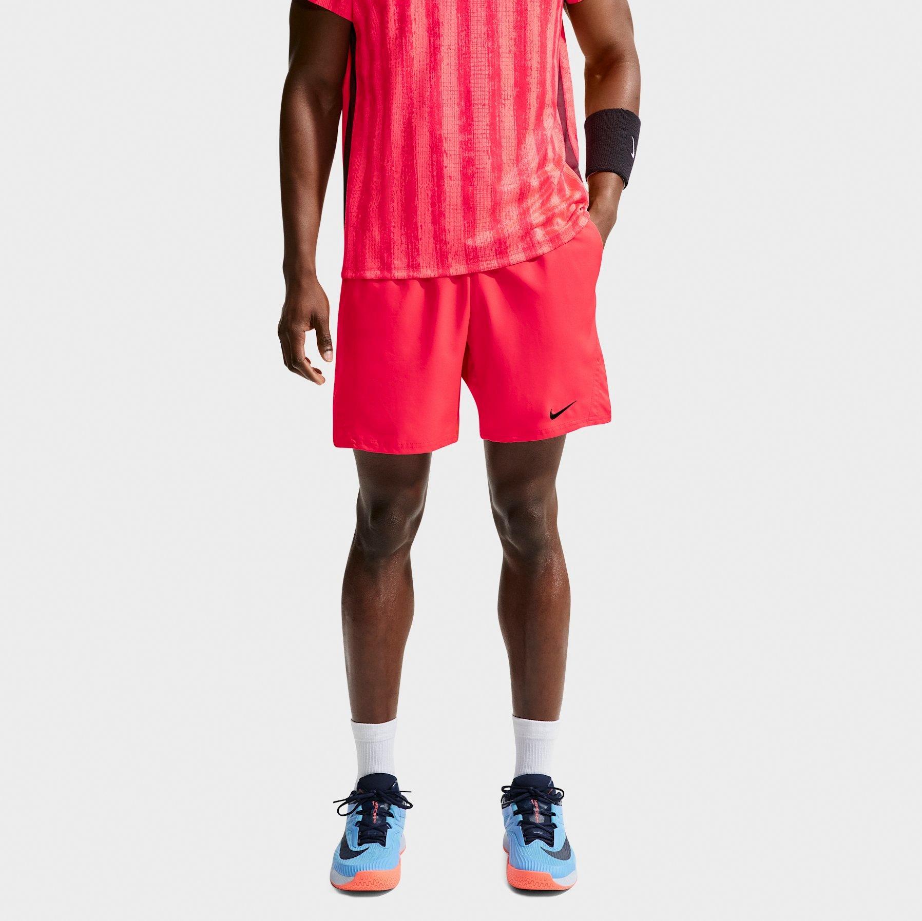 Nike Men's Court Victory Dri-FIT 7" Tennis Shorts in Bright Crimson/Black Size: 2XL
