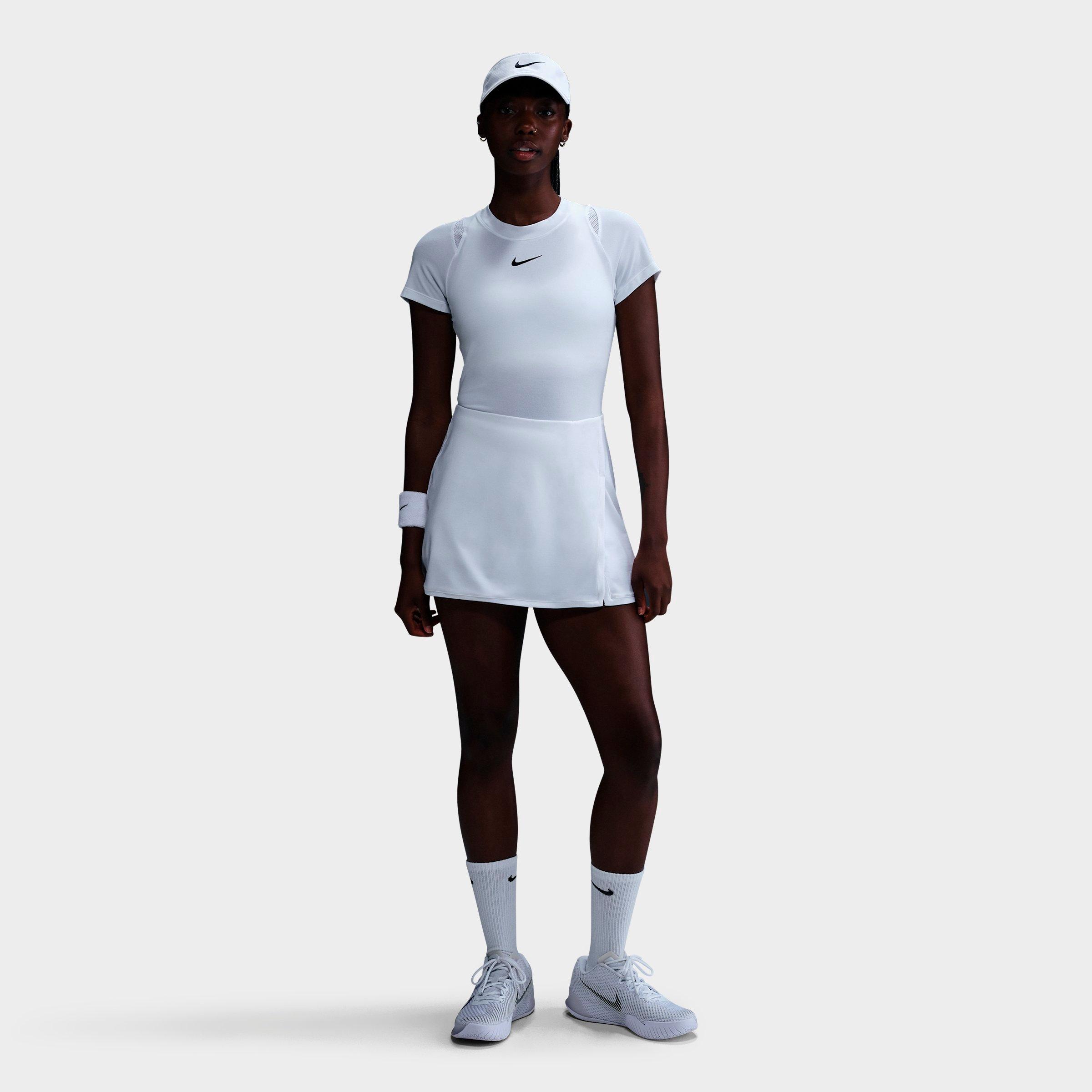 Nike Women's Victory Dri-FIT Straight Tennis Skirt in White/Black Size: XS