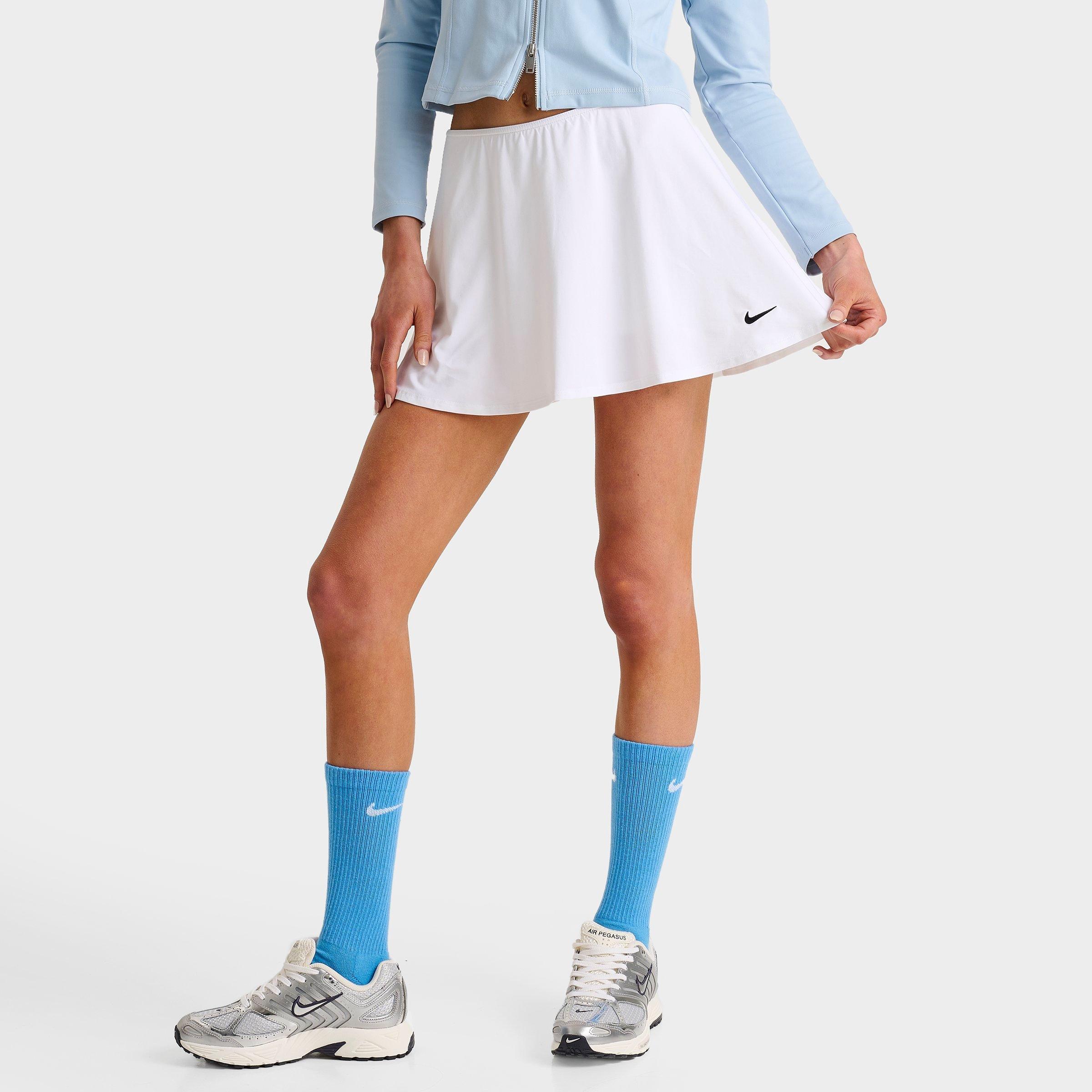 Nike Women's Victory Dri-FIT Short Flouncy Tennis Skirt in White/Black Size: 2XL