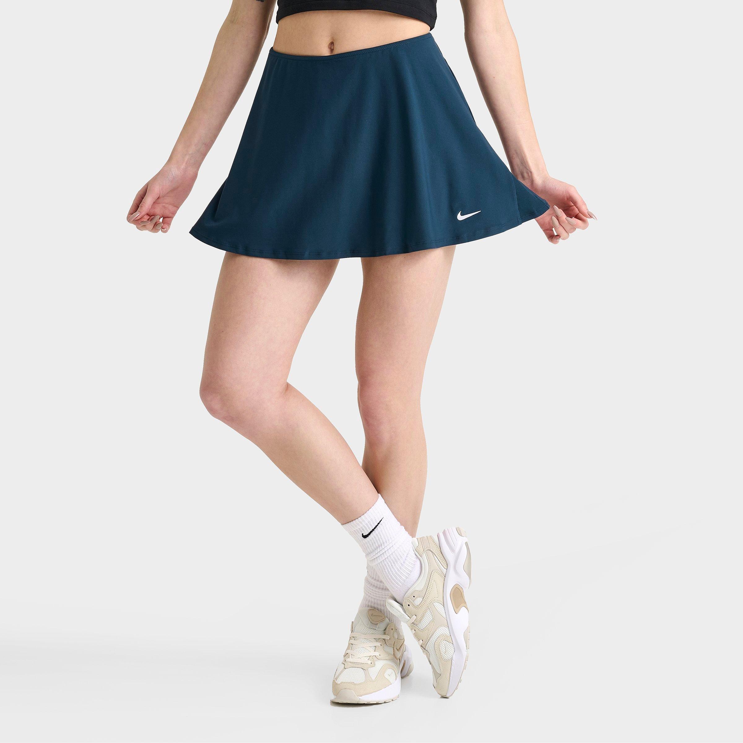 Nike Women's Victory Dri-FIT Short Flouncy Tennis Skirt in Armory Navy/White Size: XS