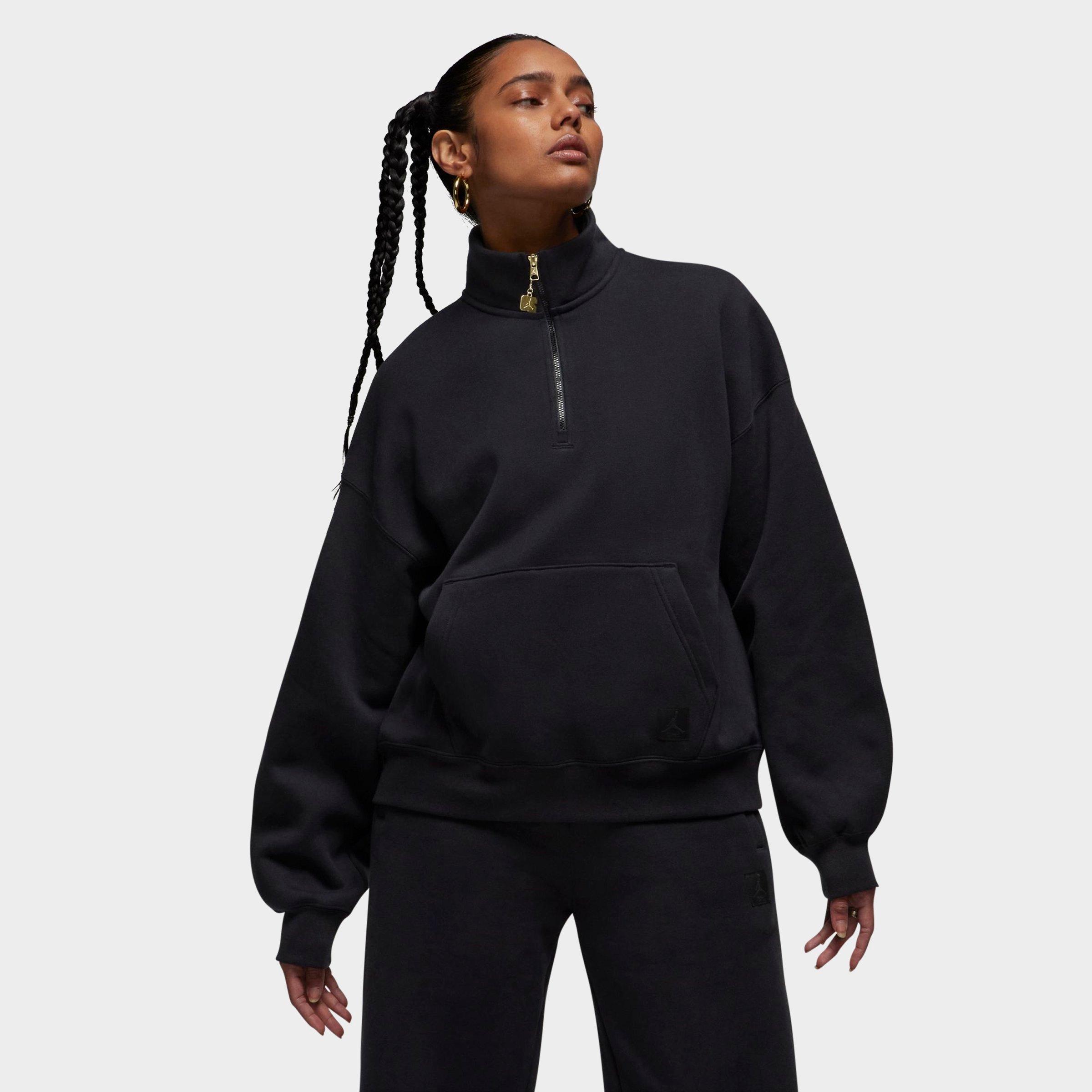 Jordan Women's Flight Fleece Quarter-Zip Top in Black Size: 2XL