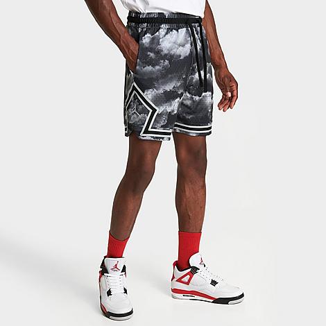 Nike Jordan Men's Dri-fit Sport Mesh Graphic Print Diamond Basketball Shorts In Black/wolf Grey/wolf Grey