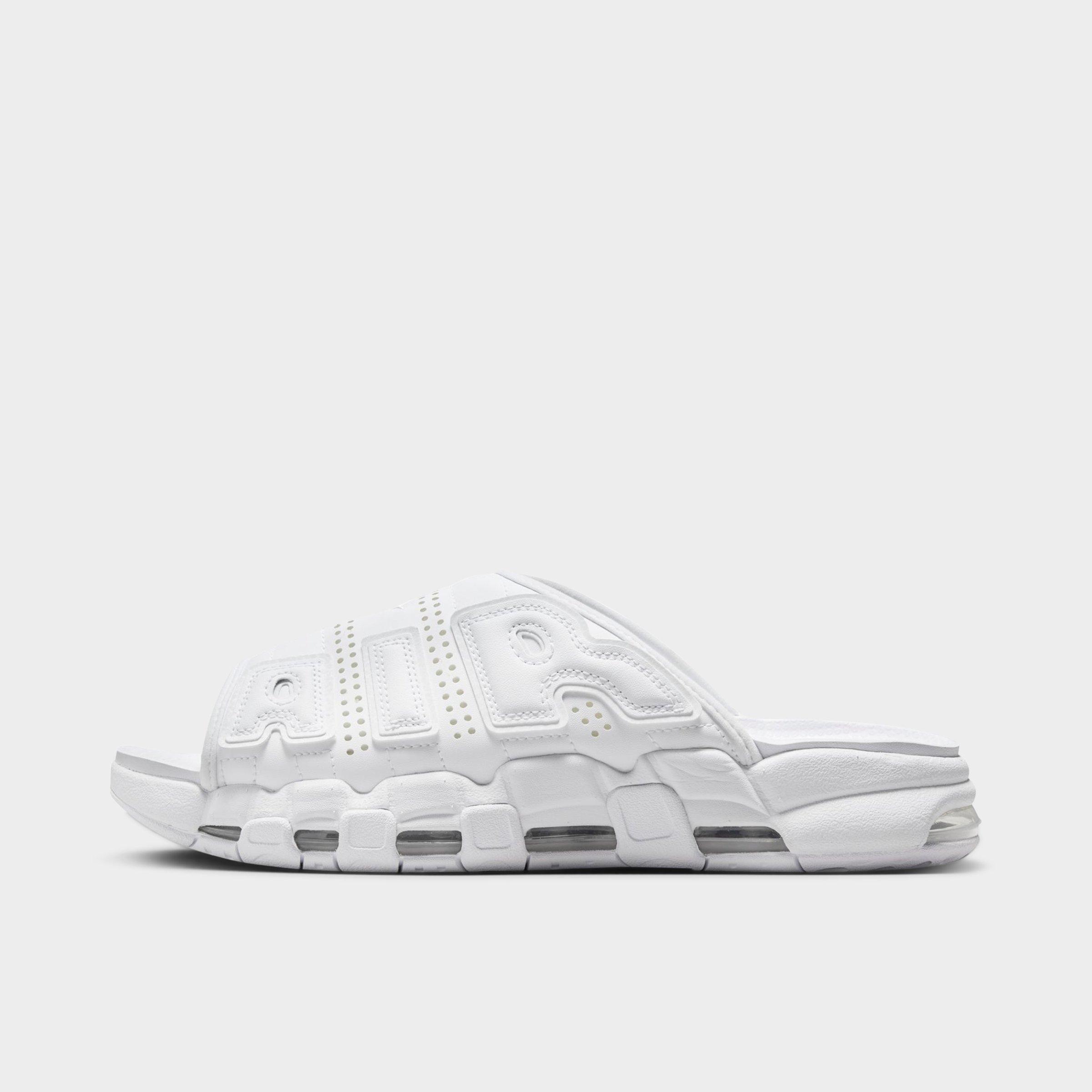 Shop Nike Men's Air More Uptempo Slide Sandals In White/team White/white