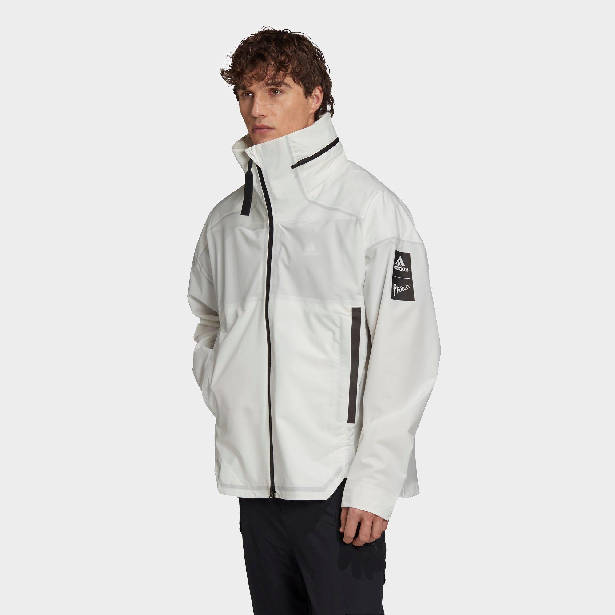 white adidas windbreaker mens