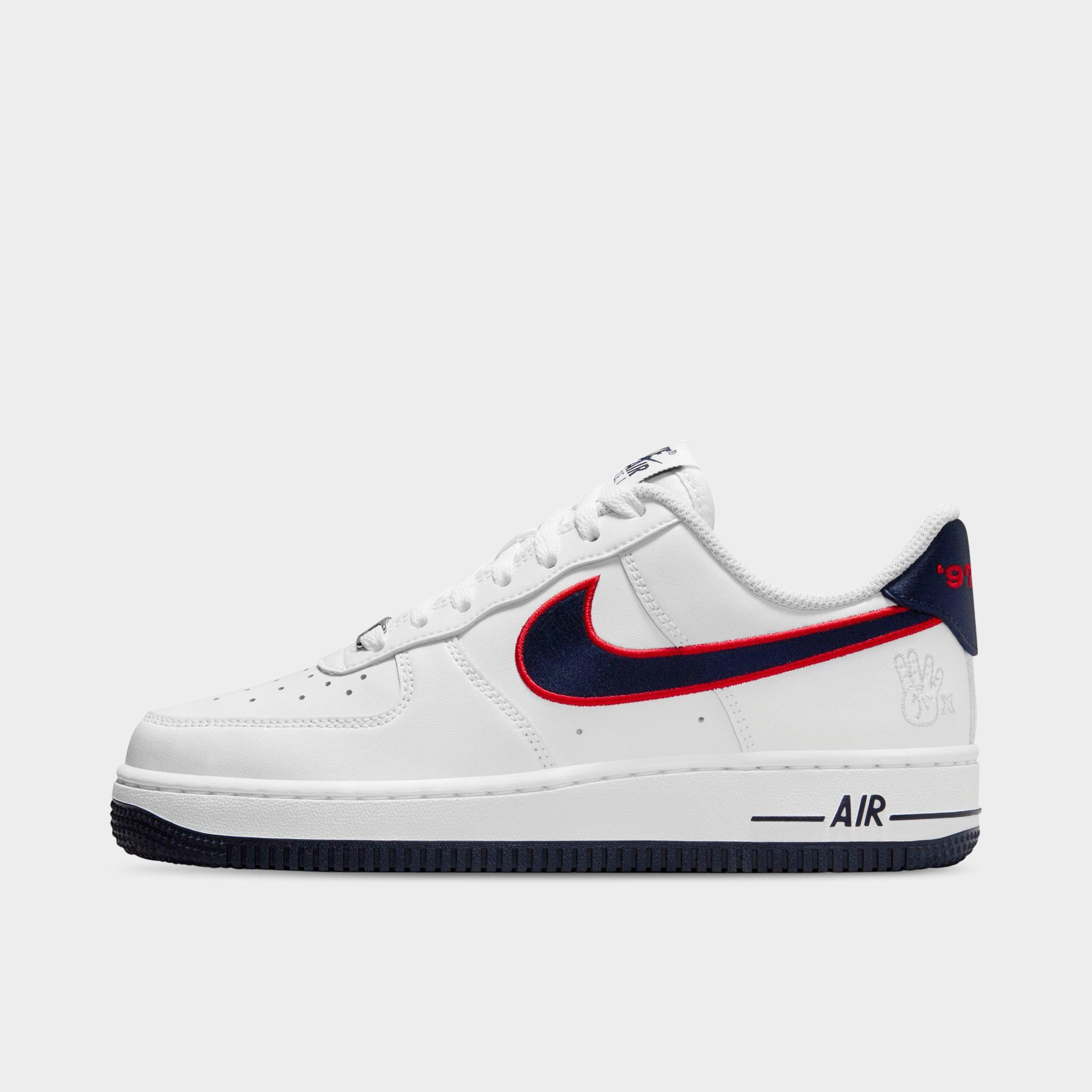 Nike Air Force 1 Low "houston Comets Four-peat" Sneakers In White/obsidian/university Red/wolf Grey