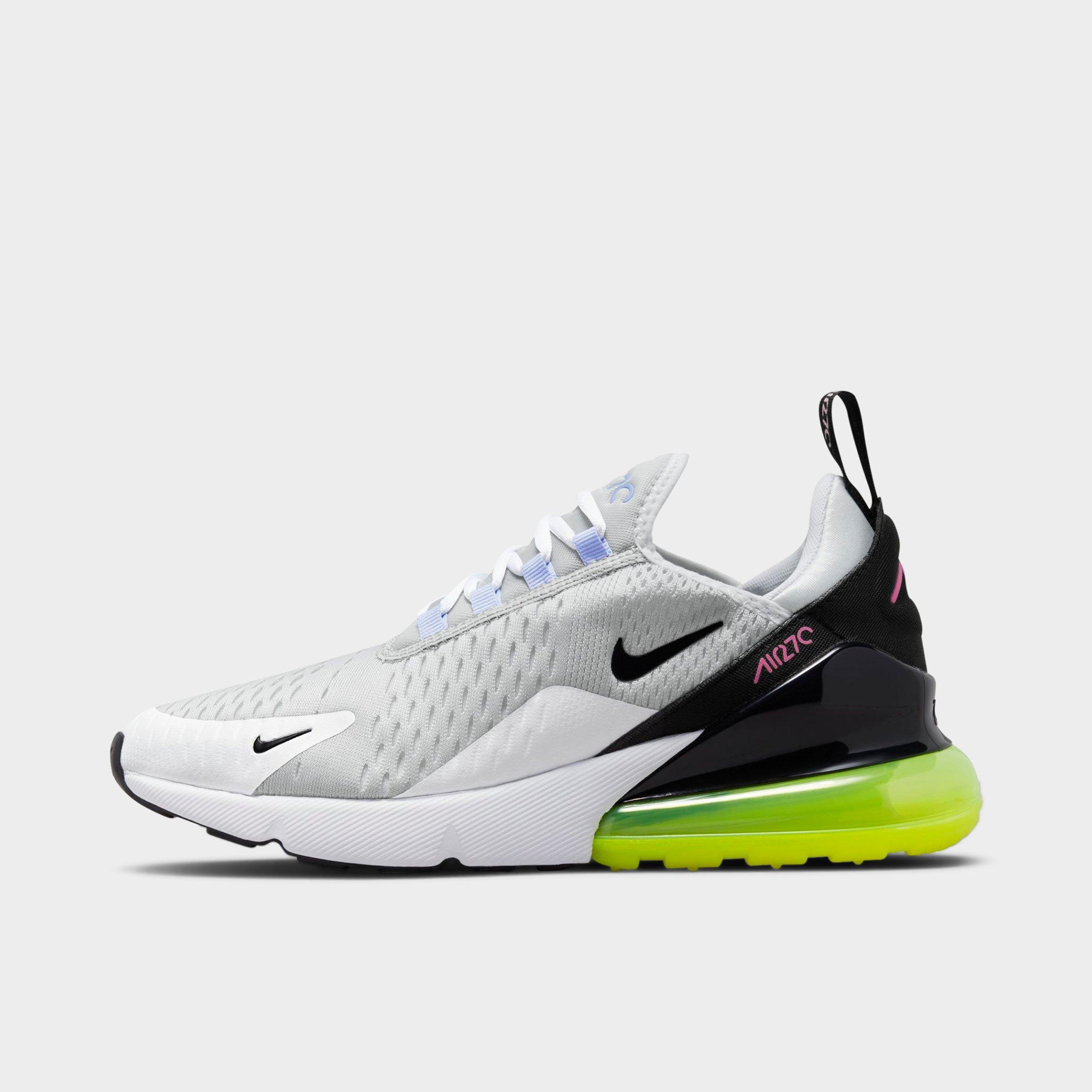 Nike Air Max 270 Sneaker In Pure Platinum/black/volt/white/cobalt Bliss/pink Spell 