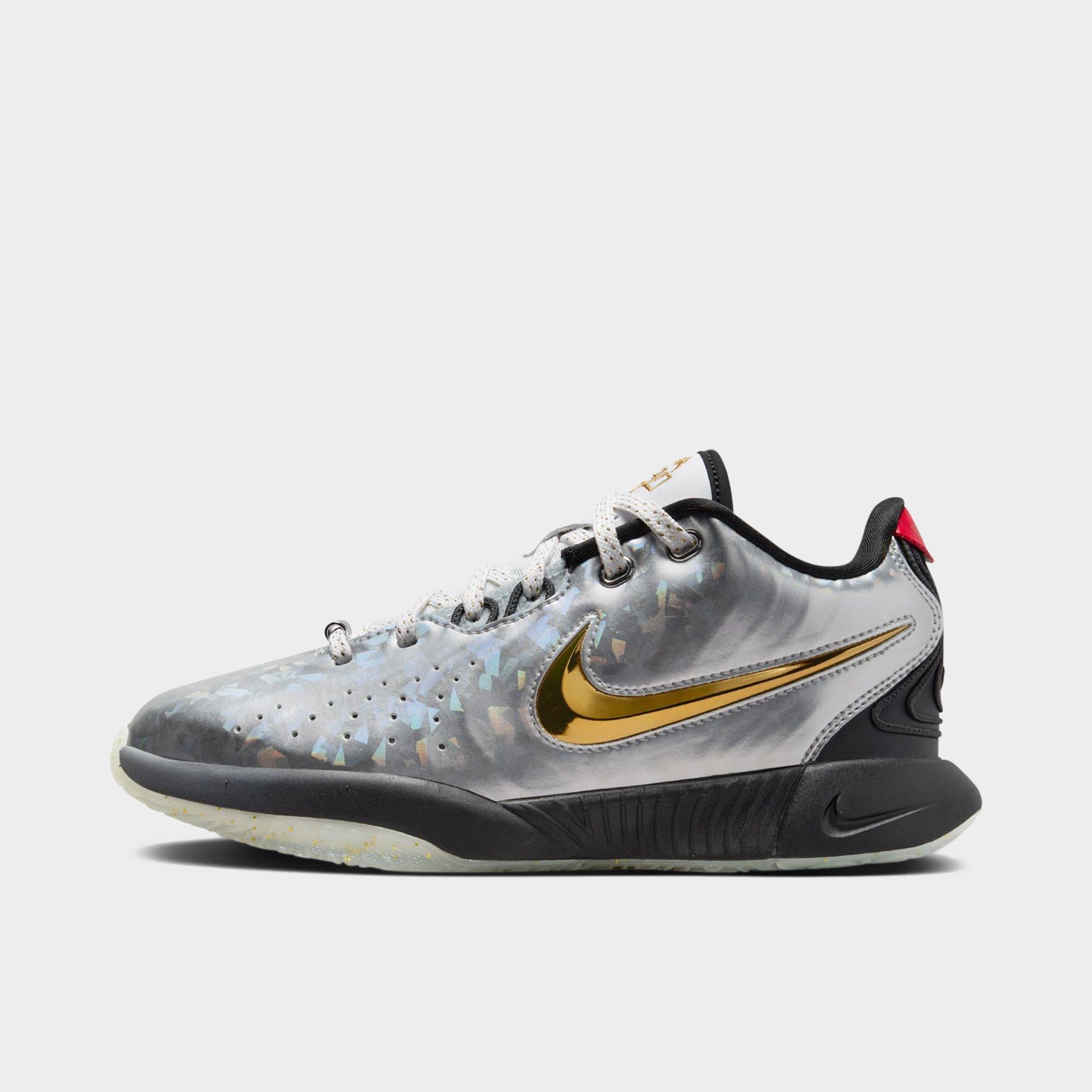 Shop Nike Big Kids' Lebron 21 Se Basketball Shoes In Metallic Silver/metallic Gold/black