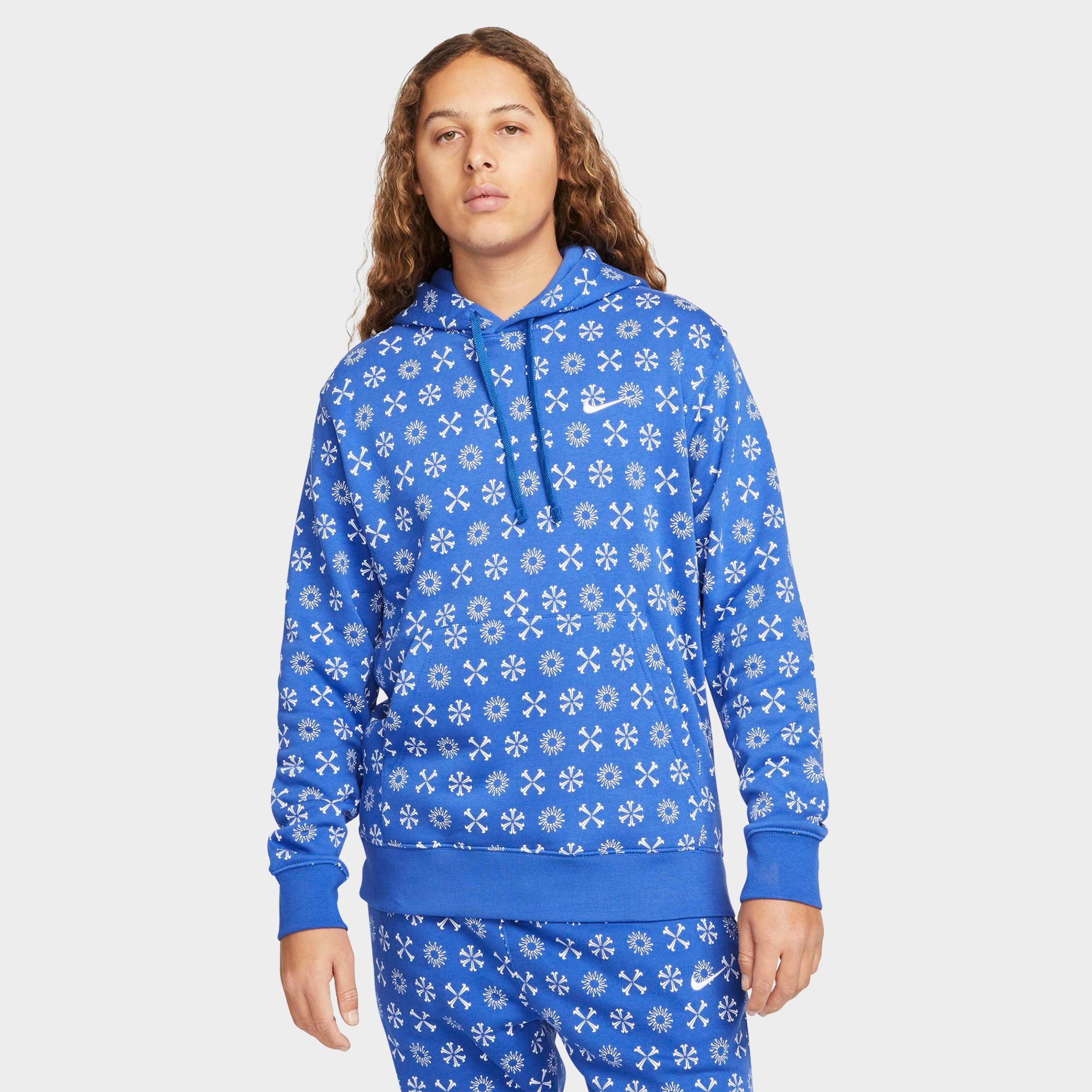 Nike Men's Sportswear Club Fleece Monogram Hoodie In Game Royal