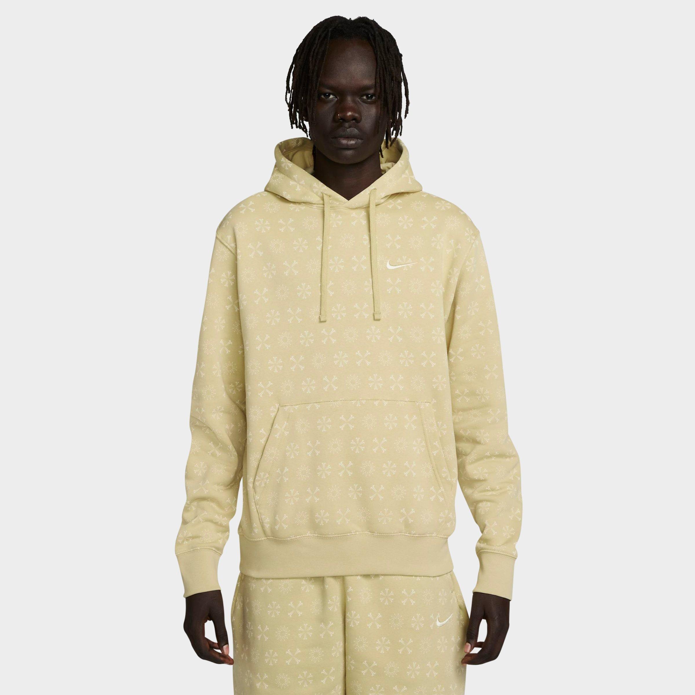 Nike Men's Sportswear Club Fleece Monogram Hoodie In Team Gold/white