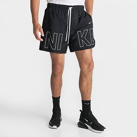 Nike Men's Sportswear Embroidered Woven Flow Shorts In Black/white