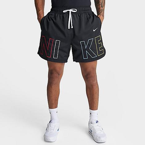 Nike Men's Sportswear Embroidered Woven Flow Shorts In Black/multi