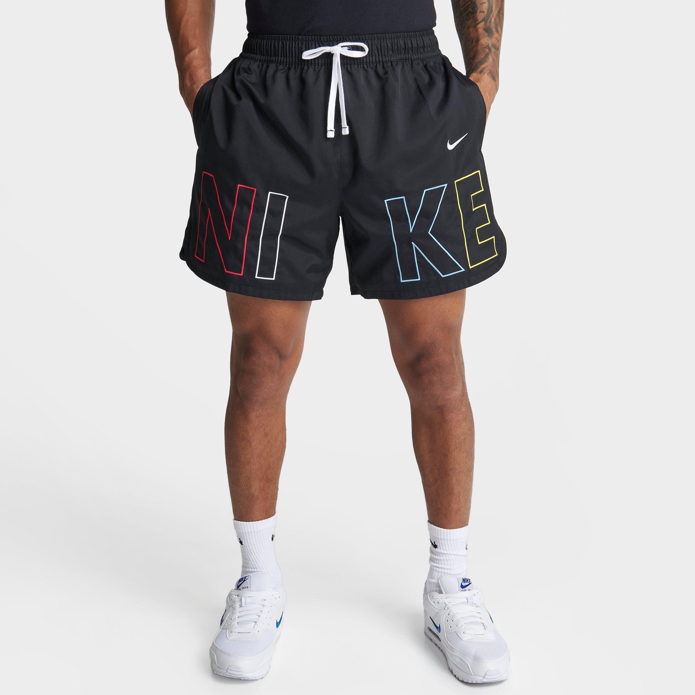 Nike Men's Sportswear Embroidered Woven Flow Shorts In Black/multi