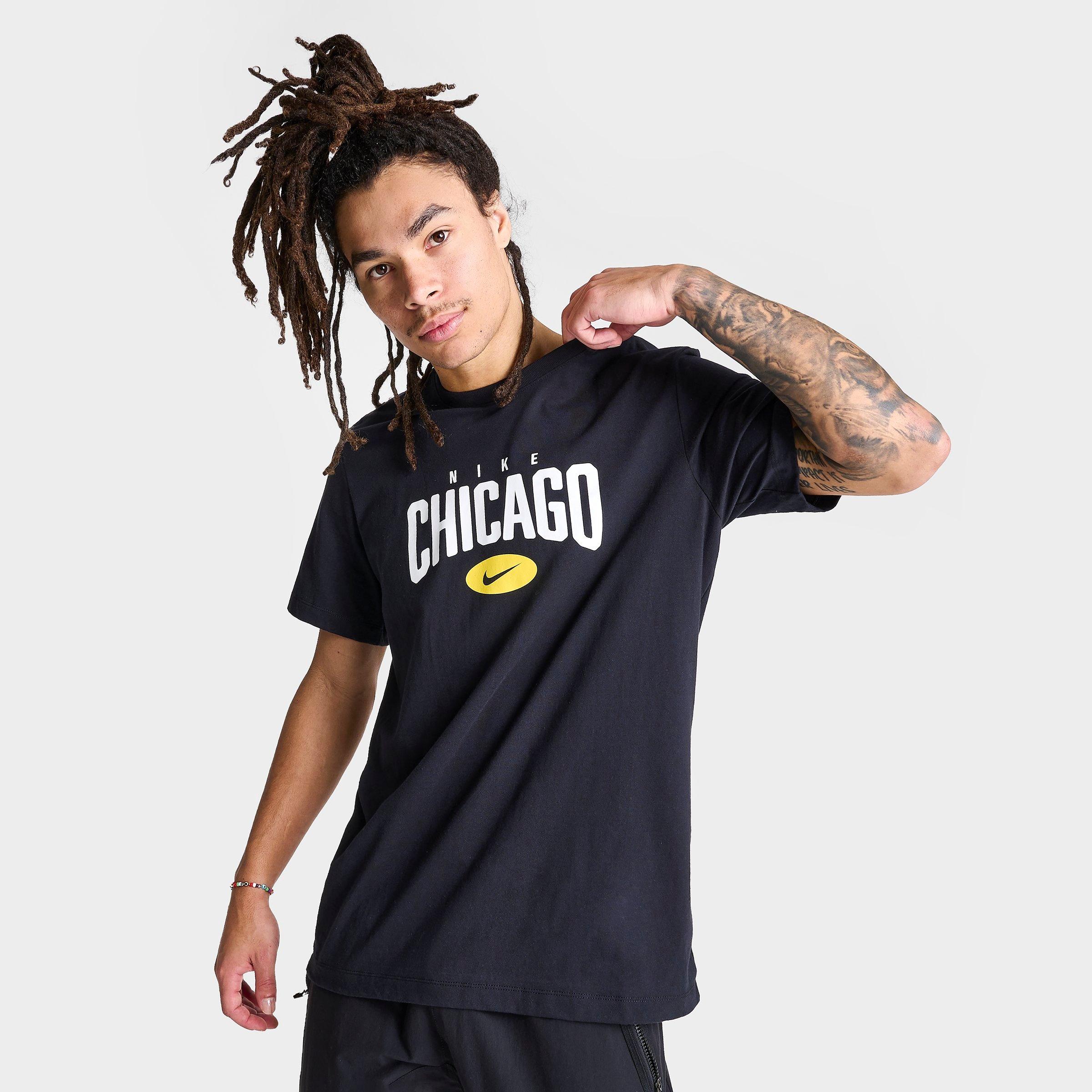 Nike Sportswear Chicago Short-Sleeve T-Shirt in Black/Black Size Small 100% Cotton