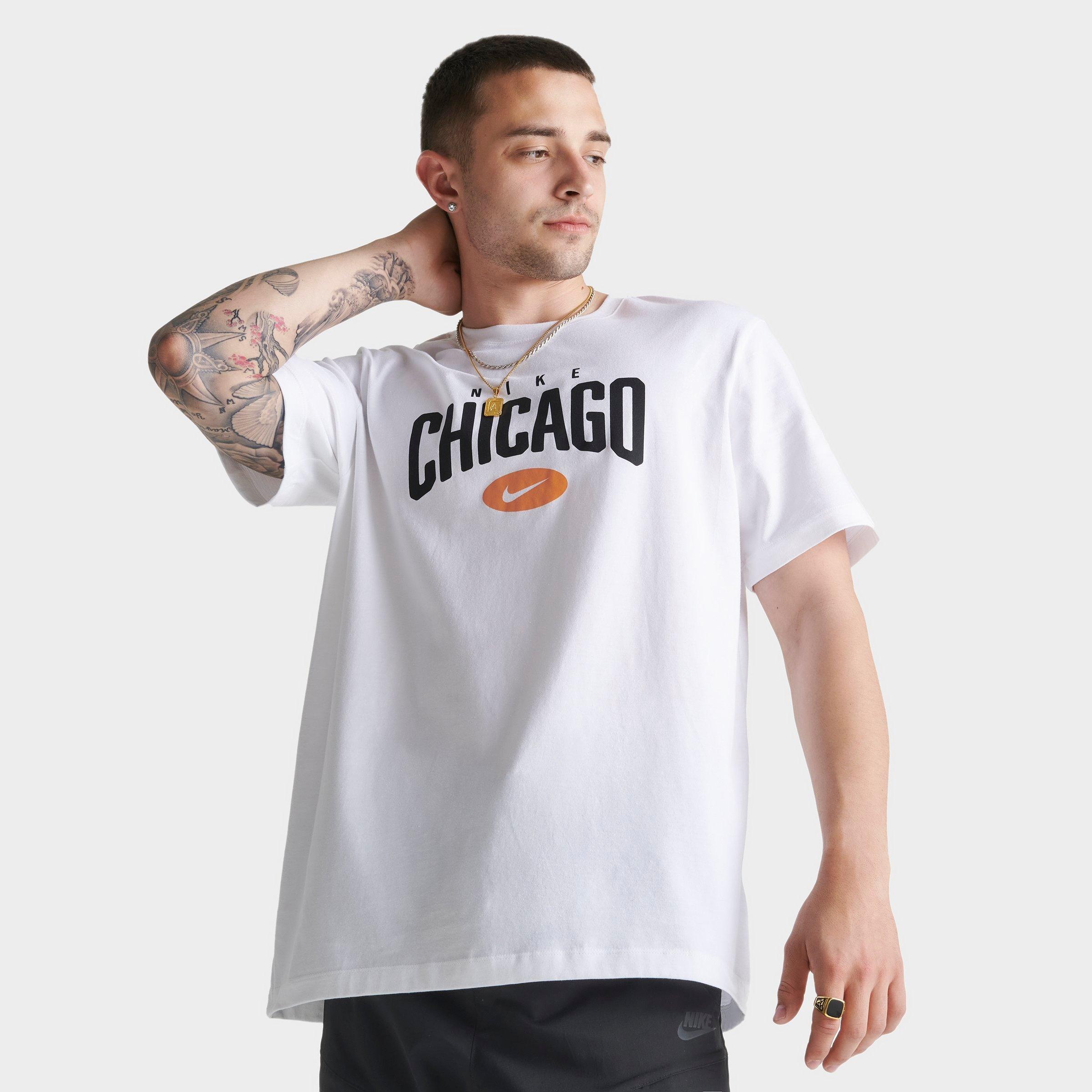 Nike Sportswear Chicago Short-Sleeve T-Shirt in White/White Size XL 100% Cotton