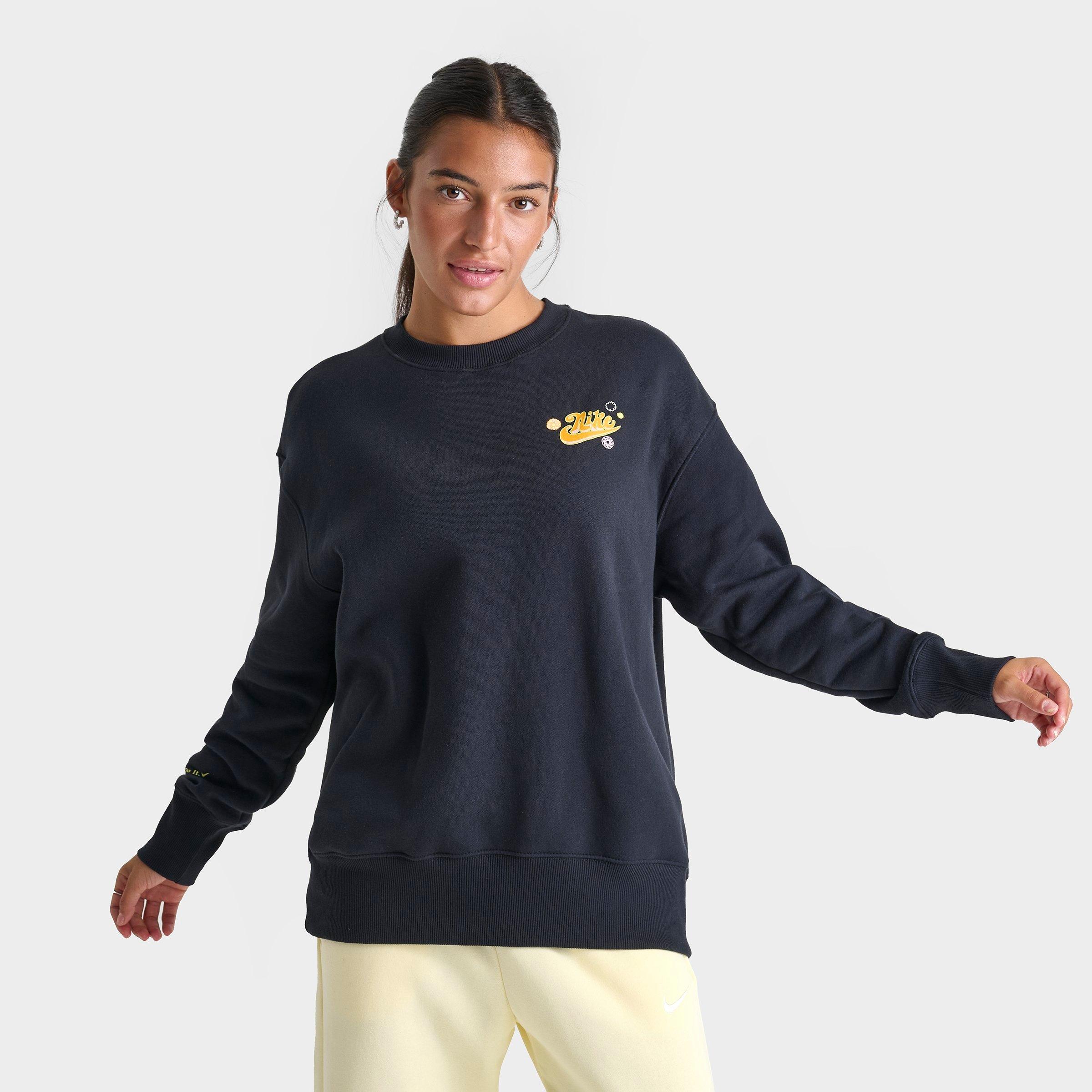 Nike Women's Sportswear Be Kind Phoenix Fleece Oversized Crewneck Sweatshirt in Black/Multi Size: XS