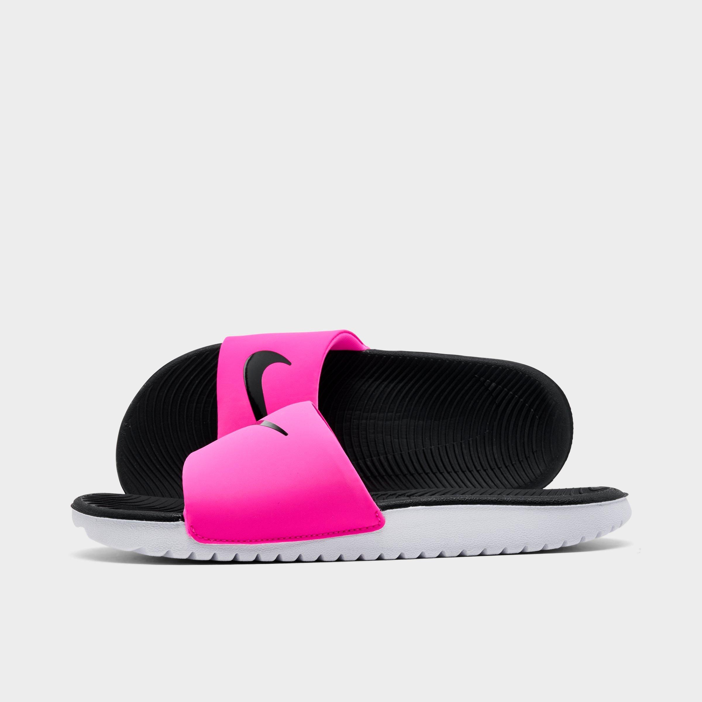 Nike Big Kids' Kawa Slide Sandals In Laser Fuchsia/white/black