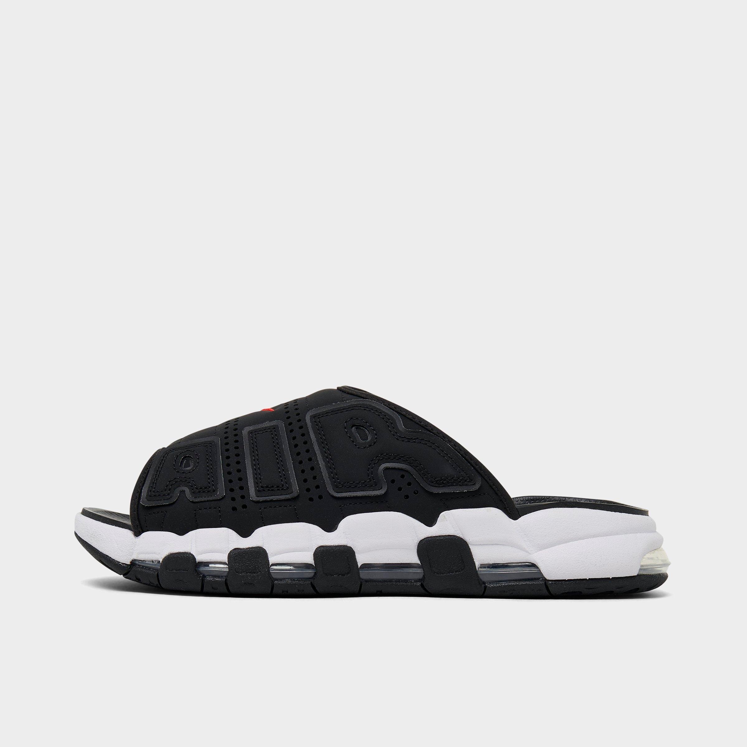 Nike Men's Air More Uptempo Slide Sandals in BLACK/WHITE/CLEAR Size: 7.0