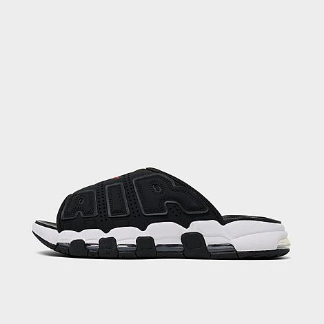 Shop Nike Men's Air More Uptempo Slide Sandals In Black/white/black/clear
