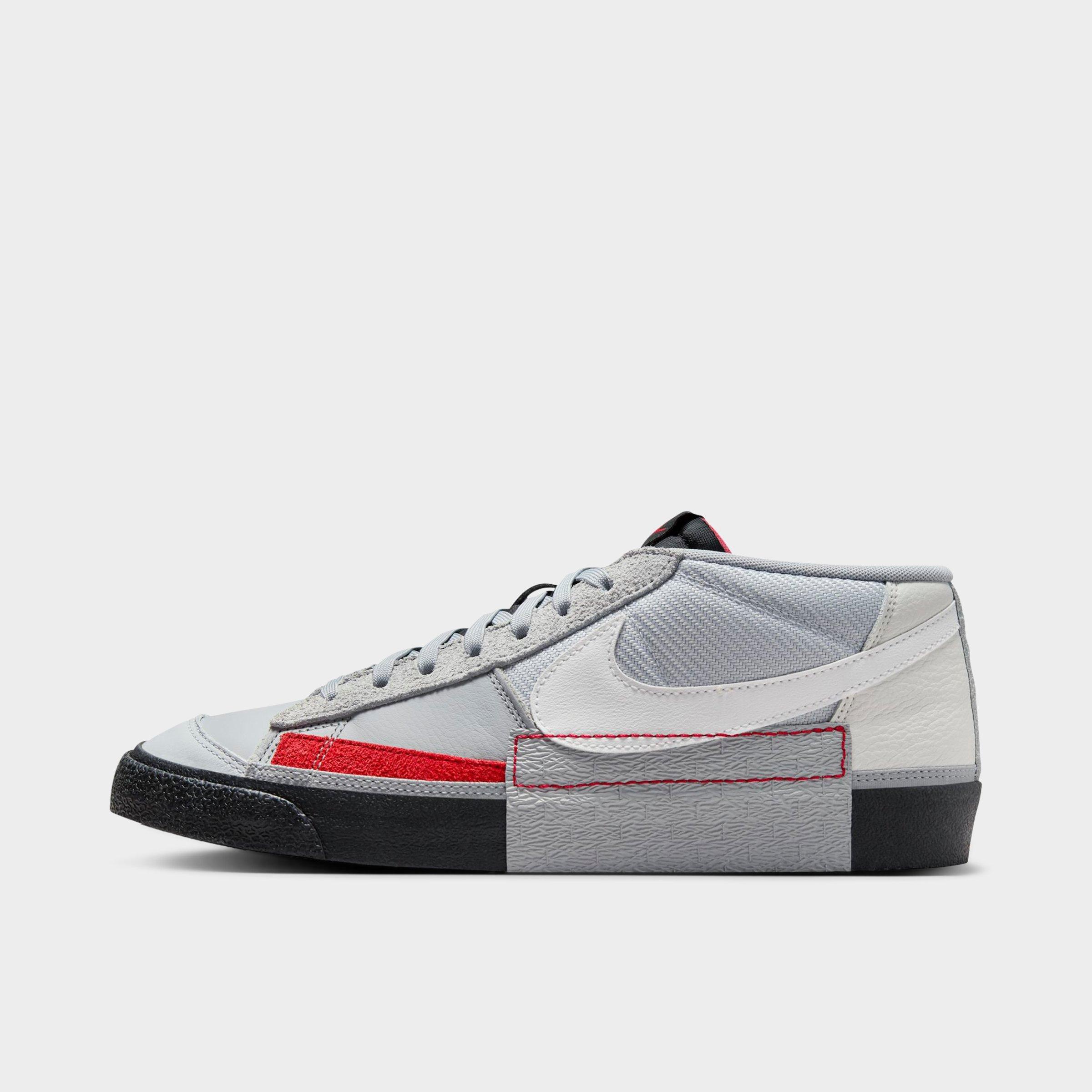 Shop Nike Men's Blazer Low Pro Club Casual Shoes In Wolf Grey/pure Platinum/university Red/summit White