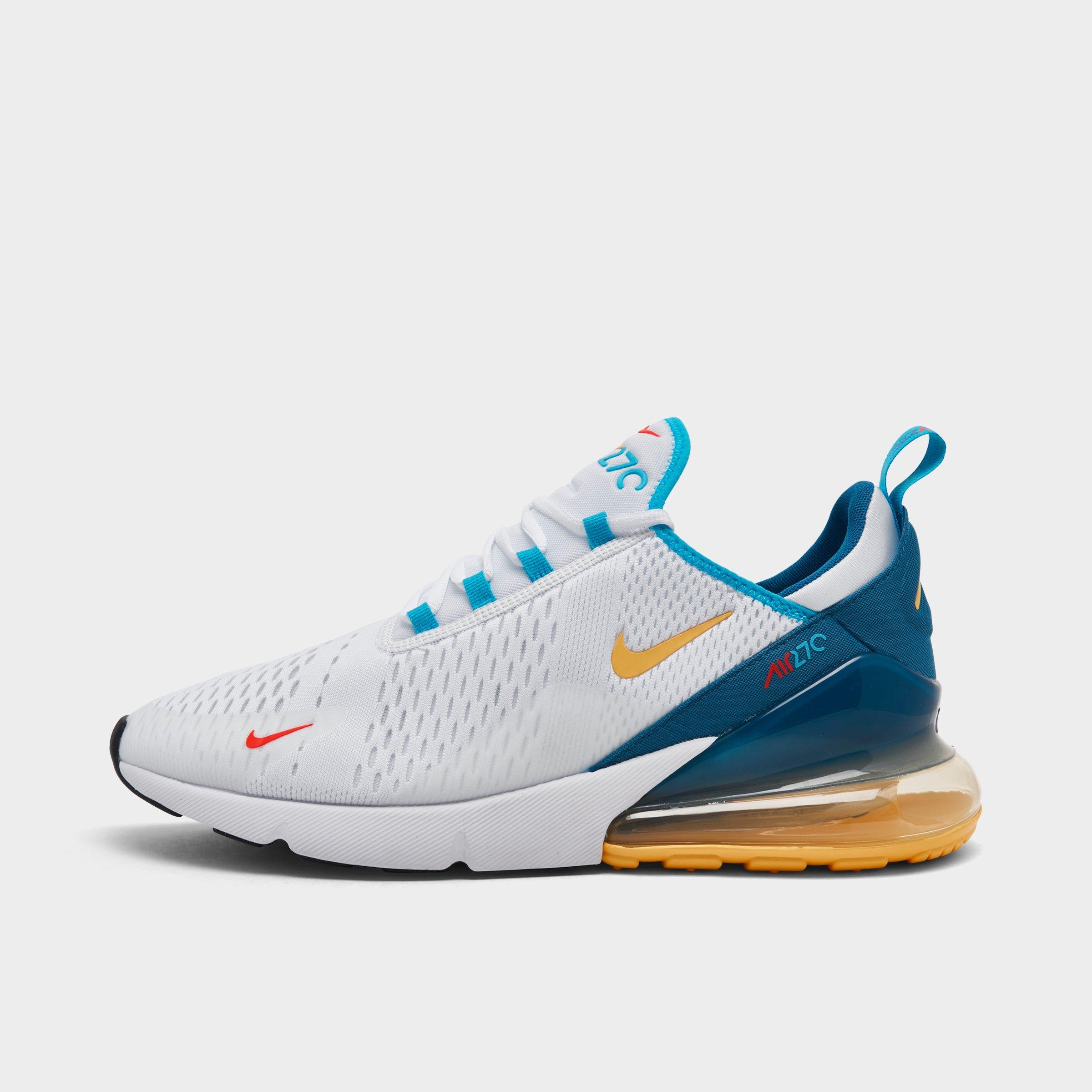 Nike Men's Air Max 270 Shoes In White/industrial Blue/blue Lightning/citron Pulse