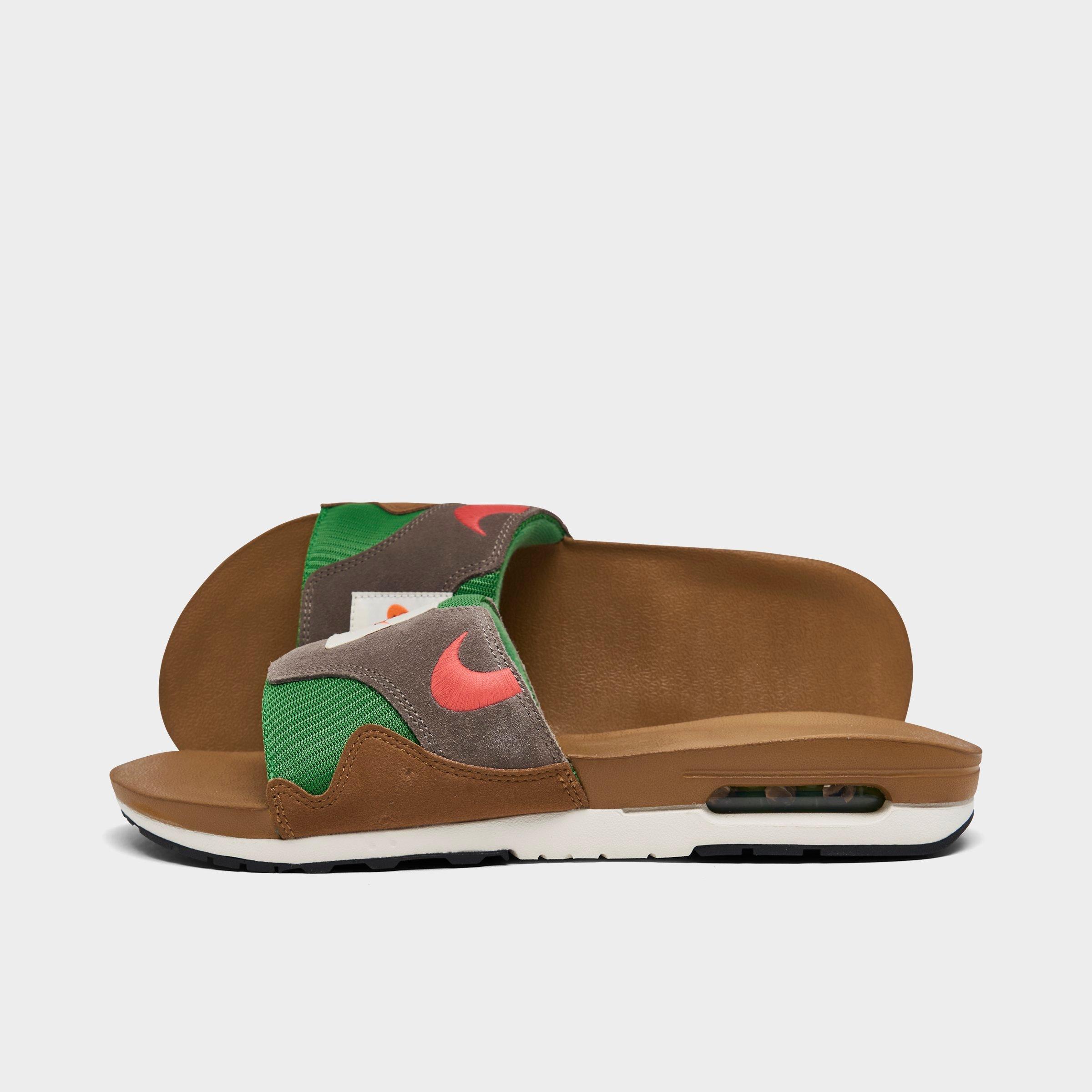 Nike Men's Air Max 1 Slide Sandals In Ale Brown/coral/olive Grey/sail