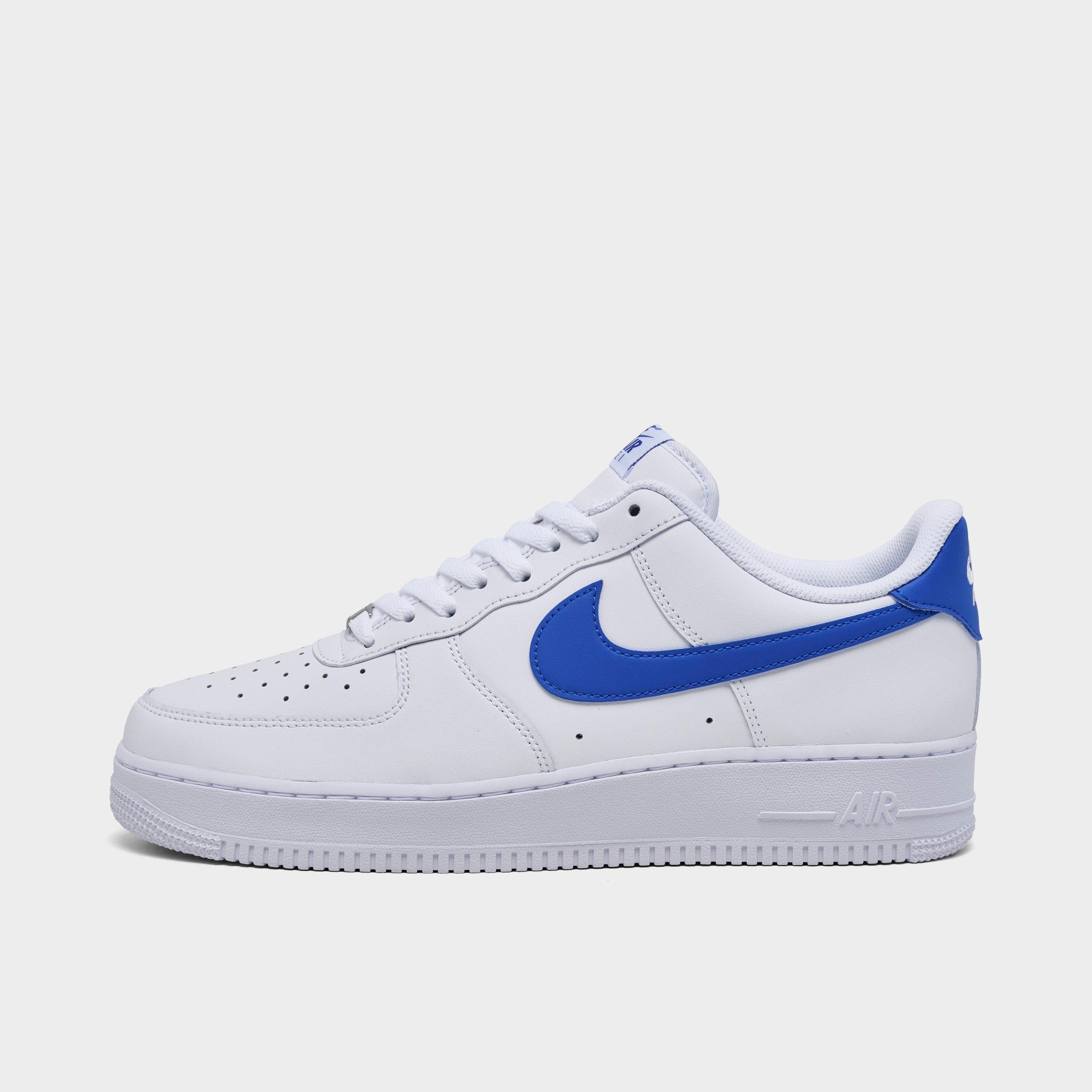 Nike Men's Air Force 1 '07 Casual Shoes in Blue/White/White Size 8.5 Leather