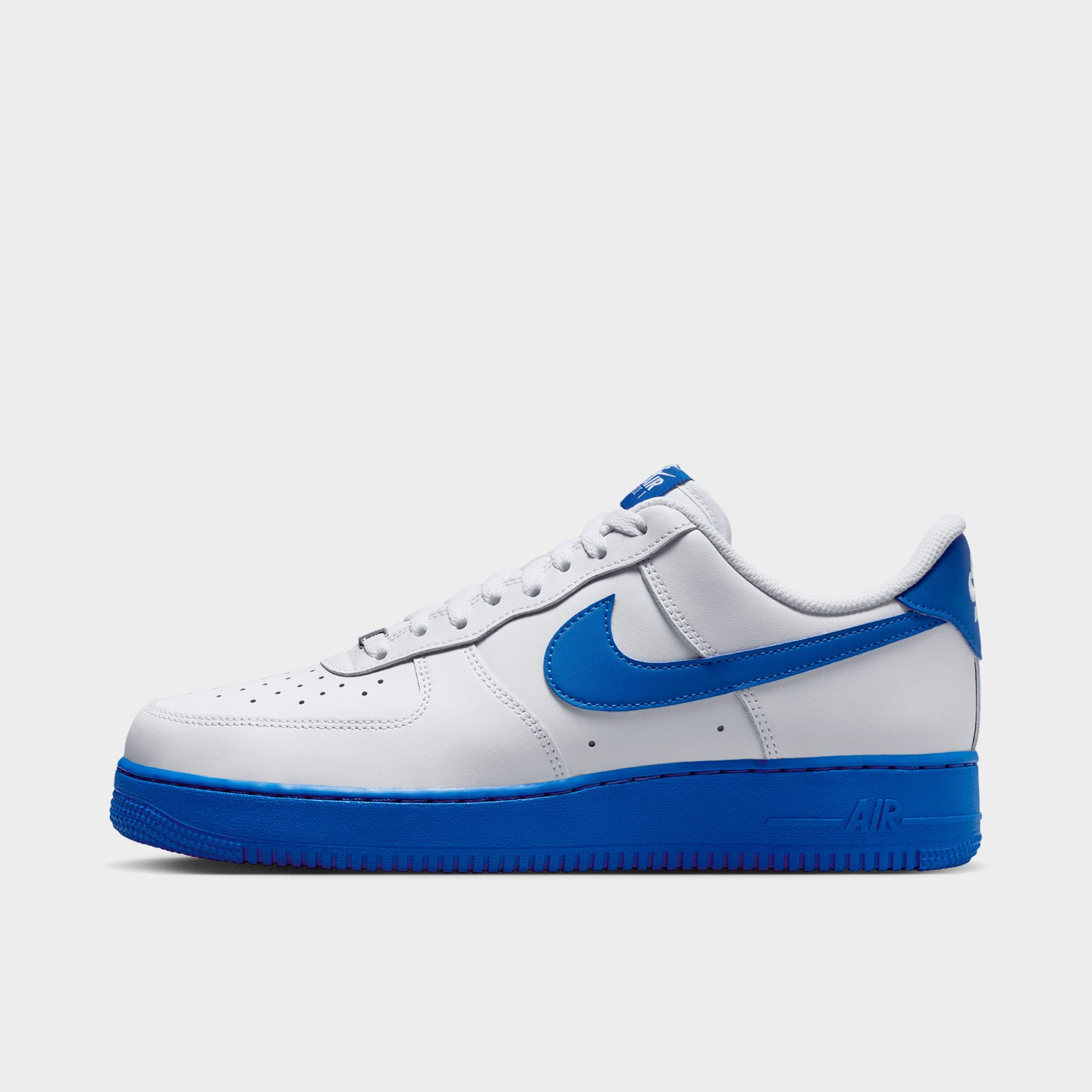 Nike Men's Air Force 1 '07 Casual Shoes in White/Game Royal Size: 8.0