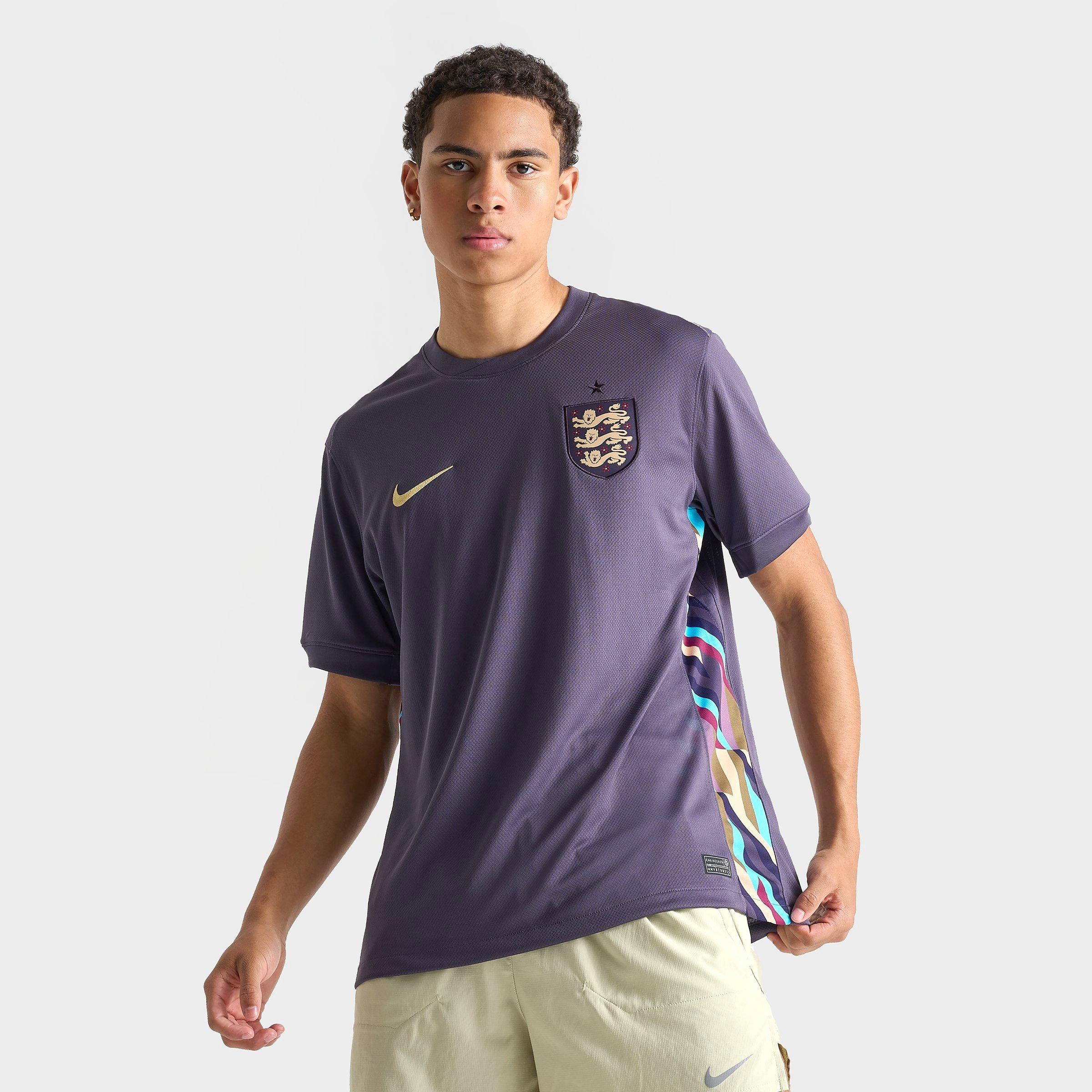 Shop Nike Men's England 2024 Stadium Away Dri-fit Replica Soccer Jersey Size Large 100% Polyester/knit/fi In Dark Raisin/sesame