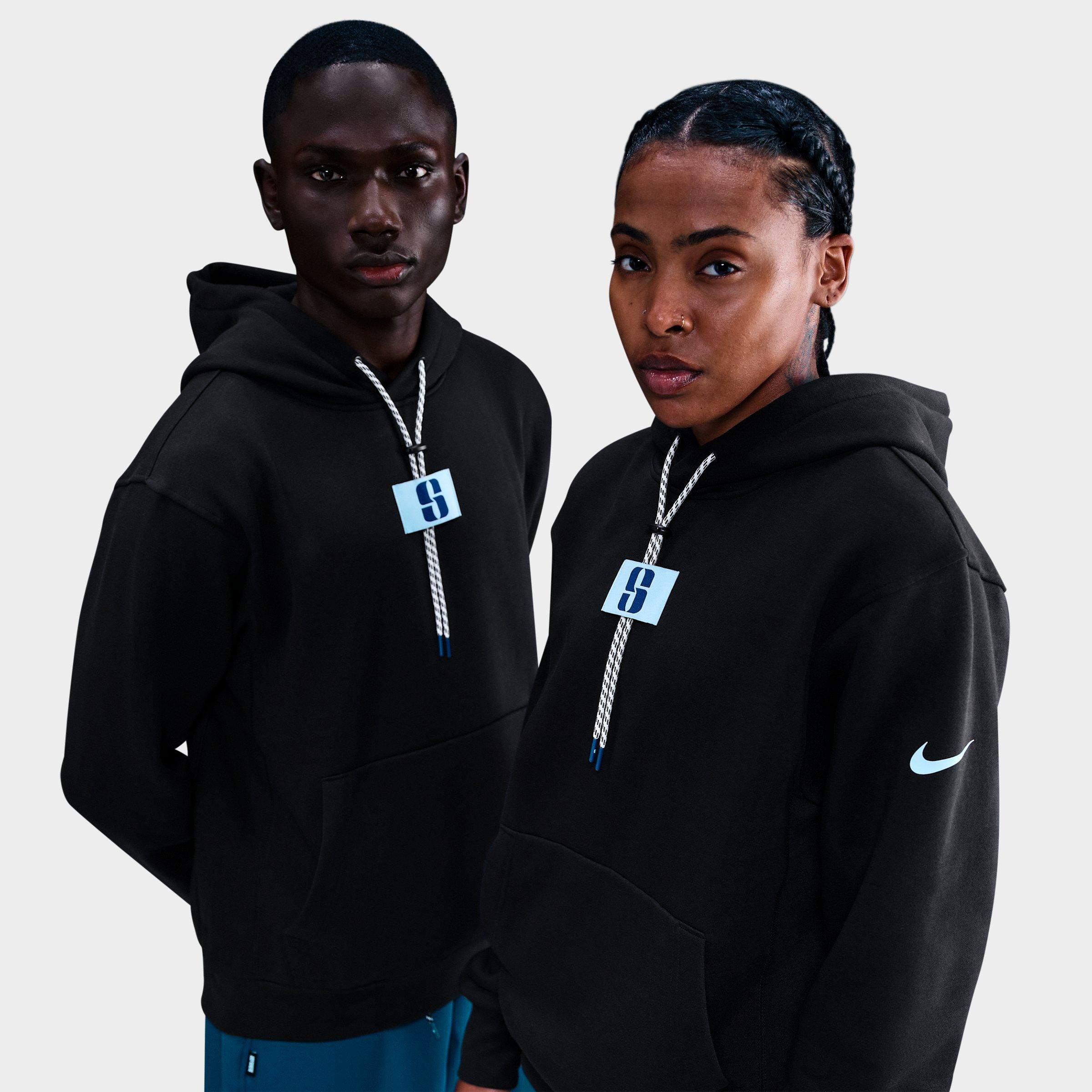 Nike Women's Sabrina Ionescu Sabrina Fleece Basketball Hoodie in Black/Glacier Blue/Blue Force Size: XS