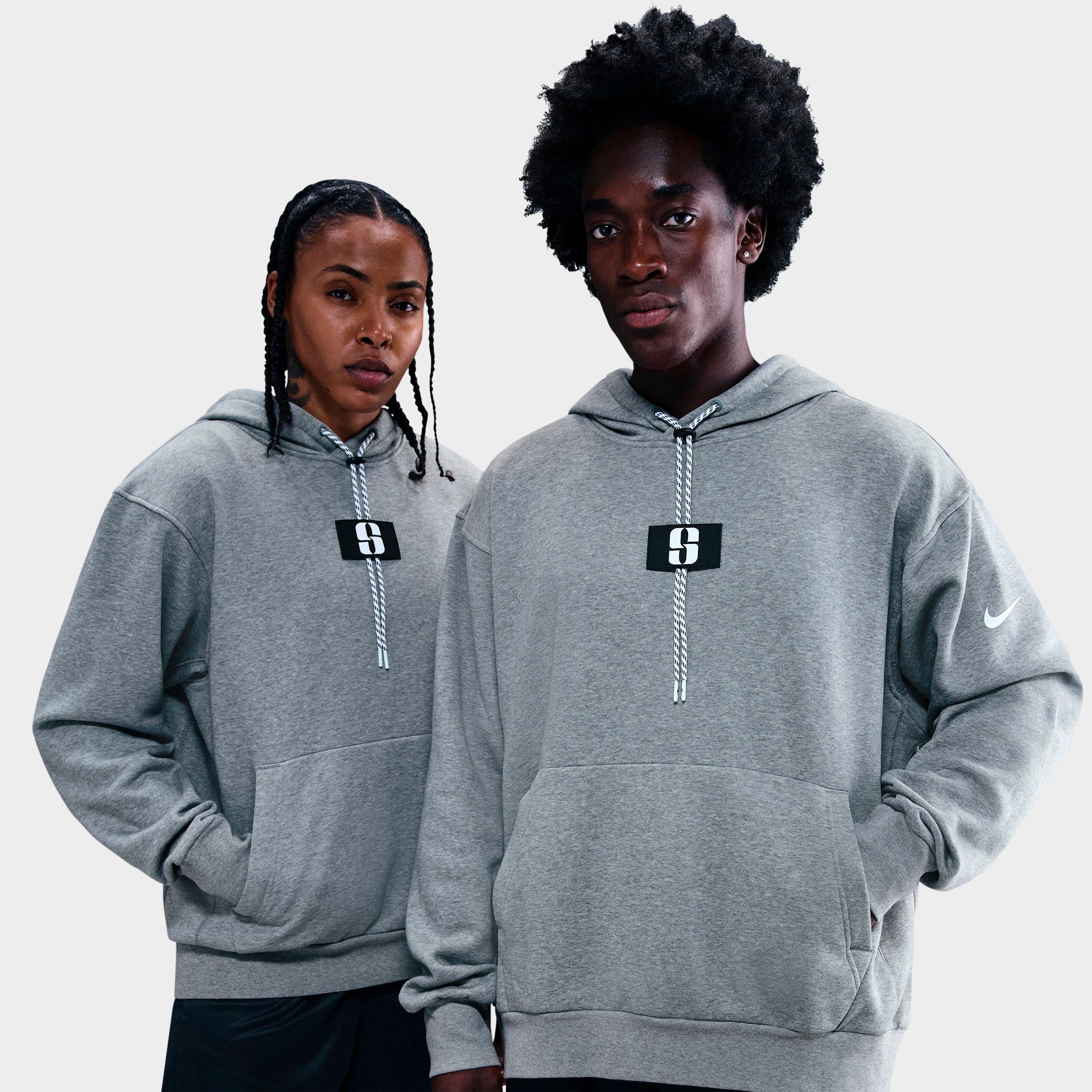 Nike Women's Sabrina Ionescu Sabrina Fleece Basketball Hoodie in Carbon Heather/Black Size: 2XL
