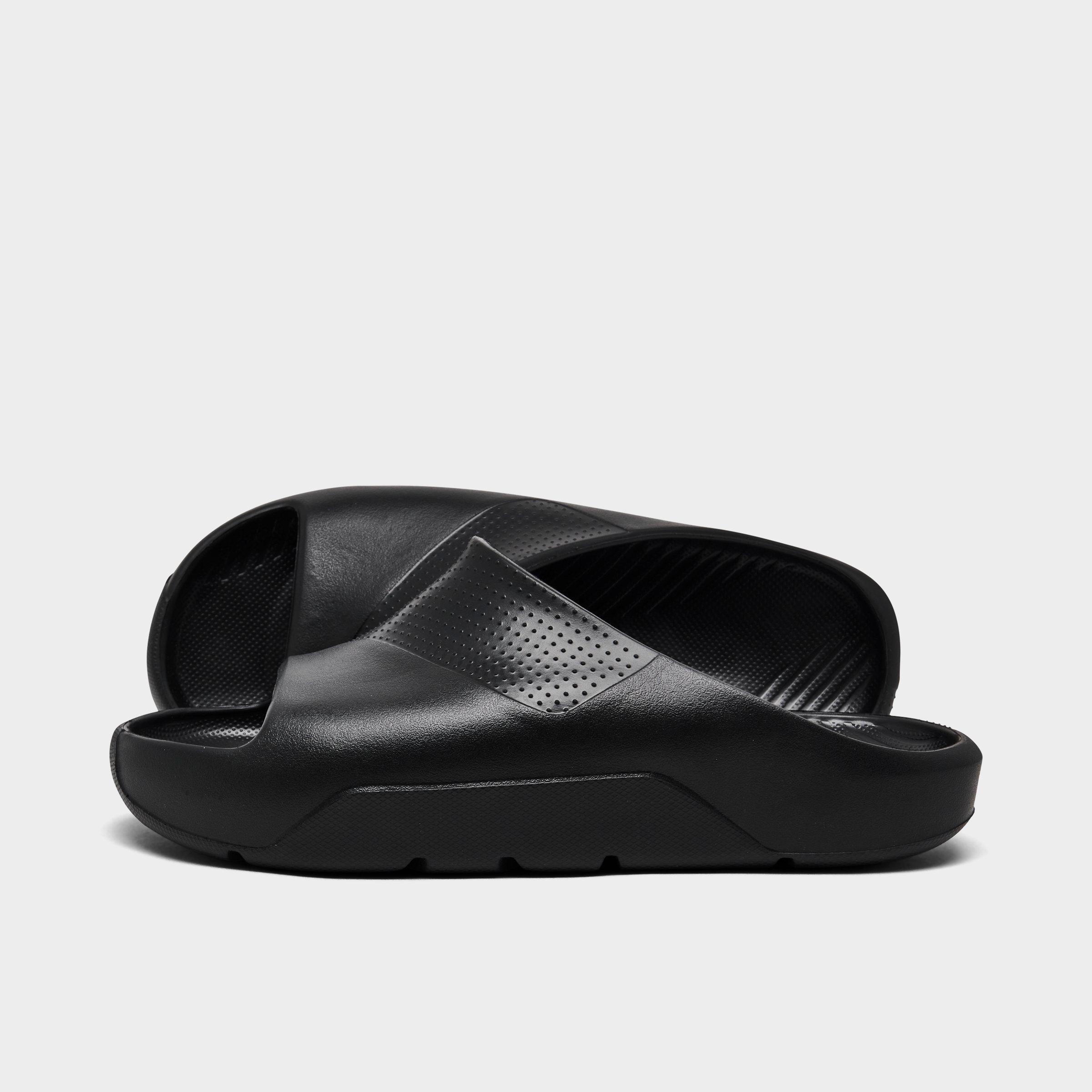 Jordan Big Kids Post Slide Sandals in Black Size: 4.0