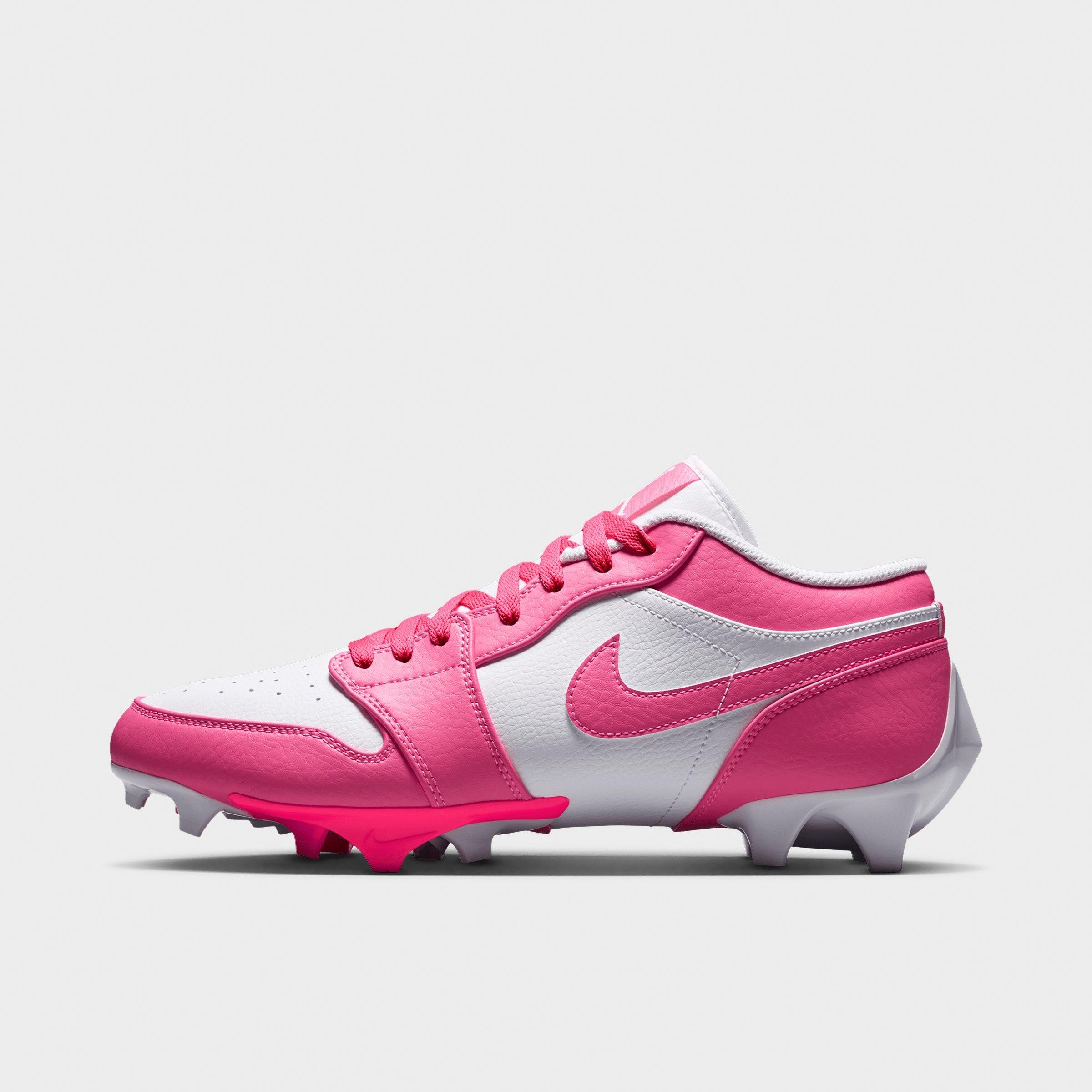 Jordan Men's 1 Low TD Football Cleats in Digital Pink/White Size: 12.5