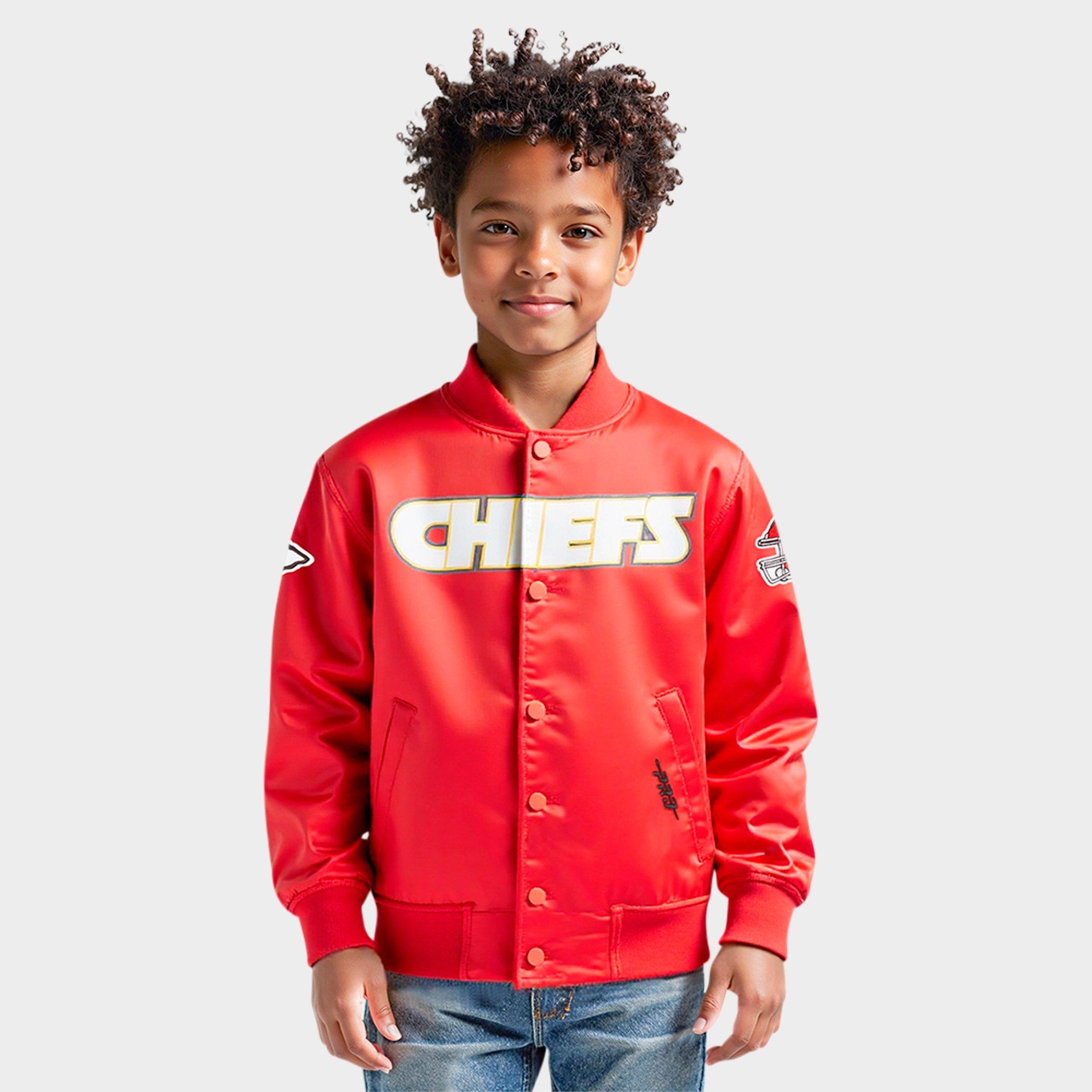 Pro Standard Big Kids Kansas City Chiefs NFL Classic Satin Jacket in Red Size: Small