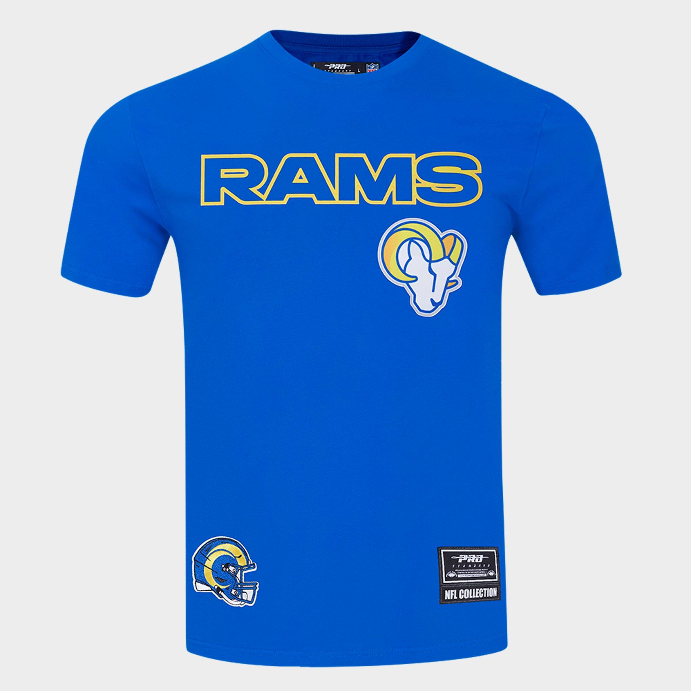 Pro Standard Men's Los Angeles Rams NFL Classic Mesh Striped T-Shirt in Royal Blue Size: Small
