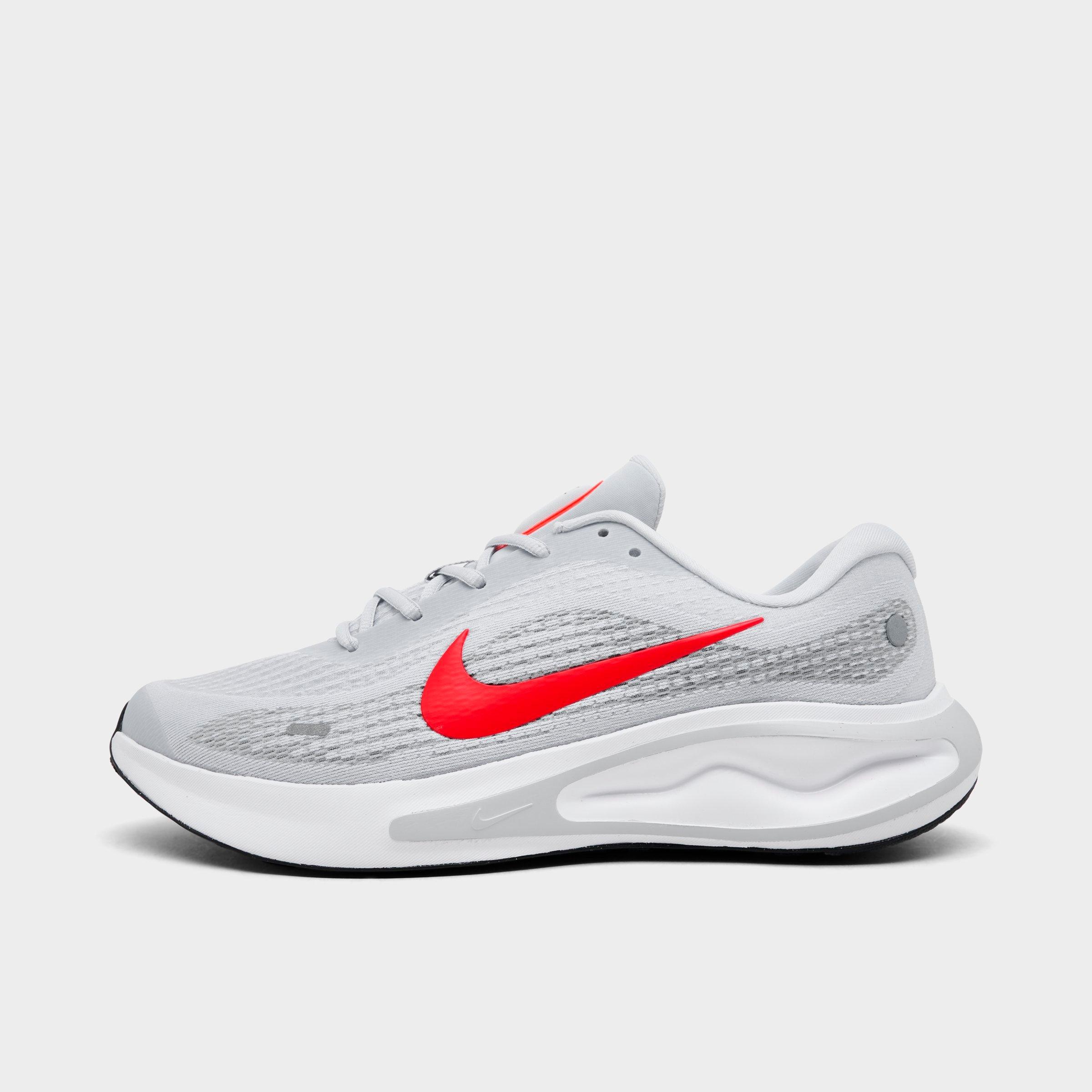 Nike Men's Journey Run Running Shoes in Pure Platinum/Bright Crimson/White Size: 7.5
